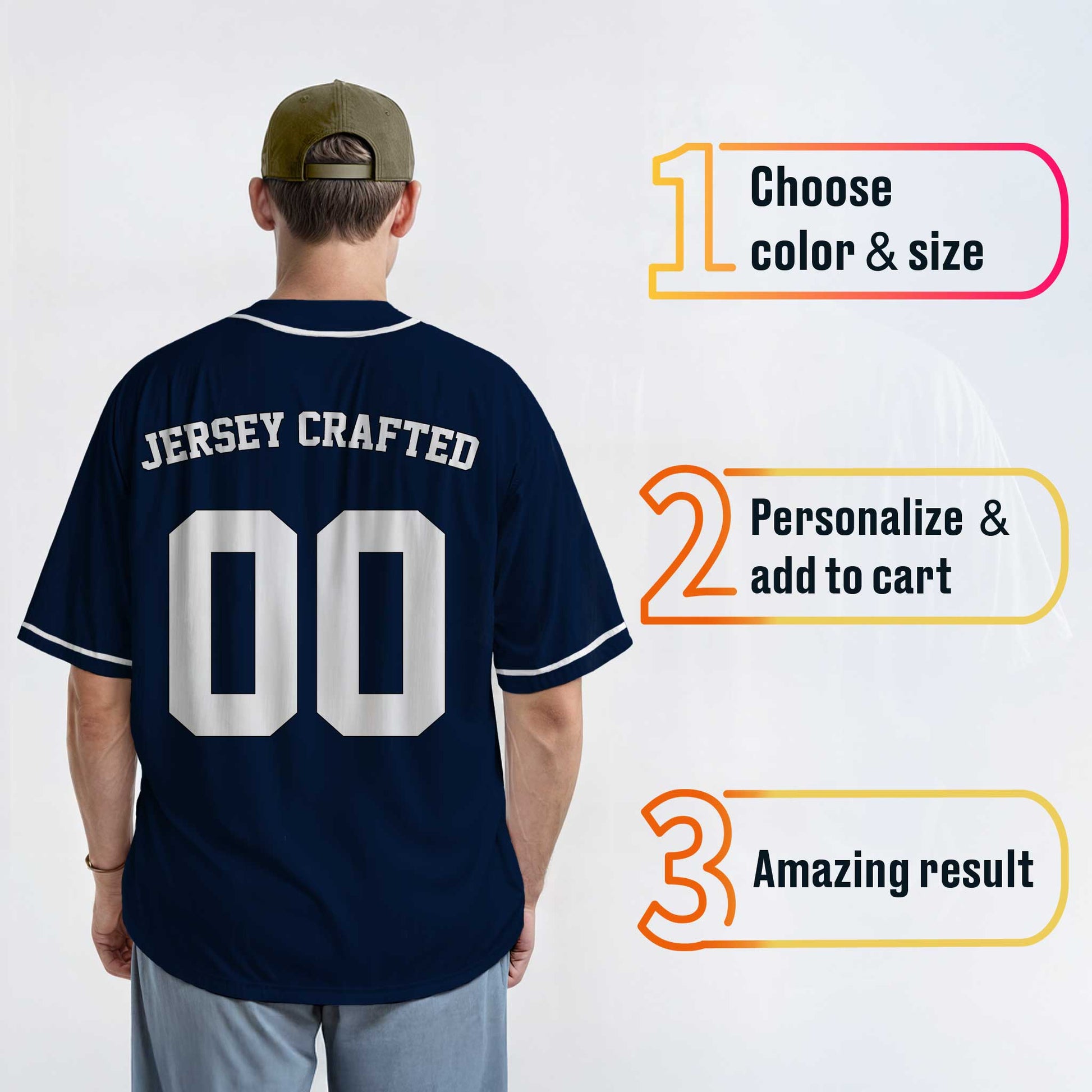 Custom Baseball Jersey Navy and White With Piping - Design Your Own Jersey