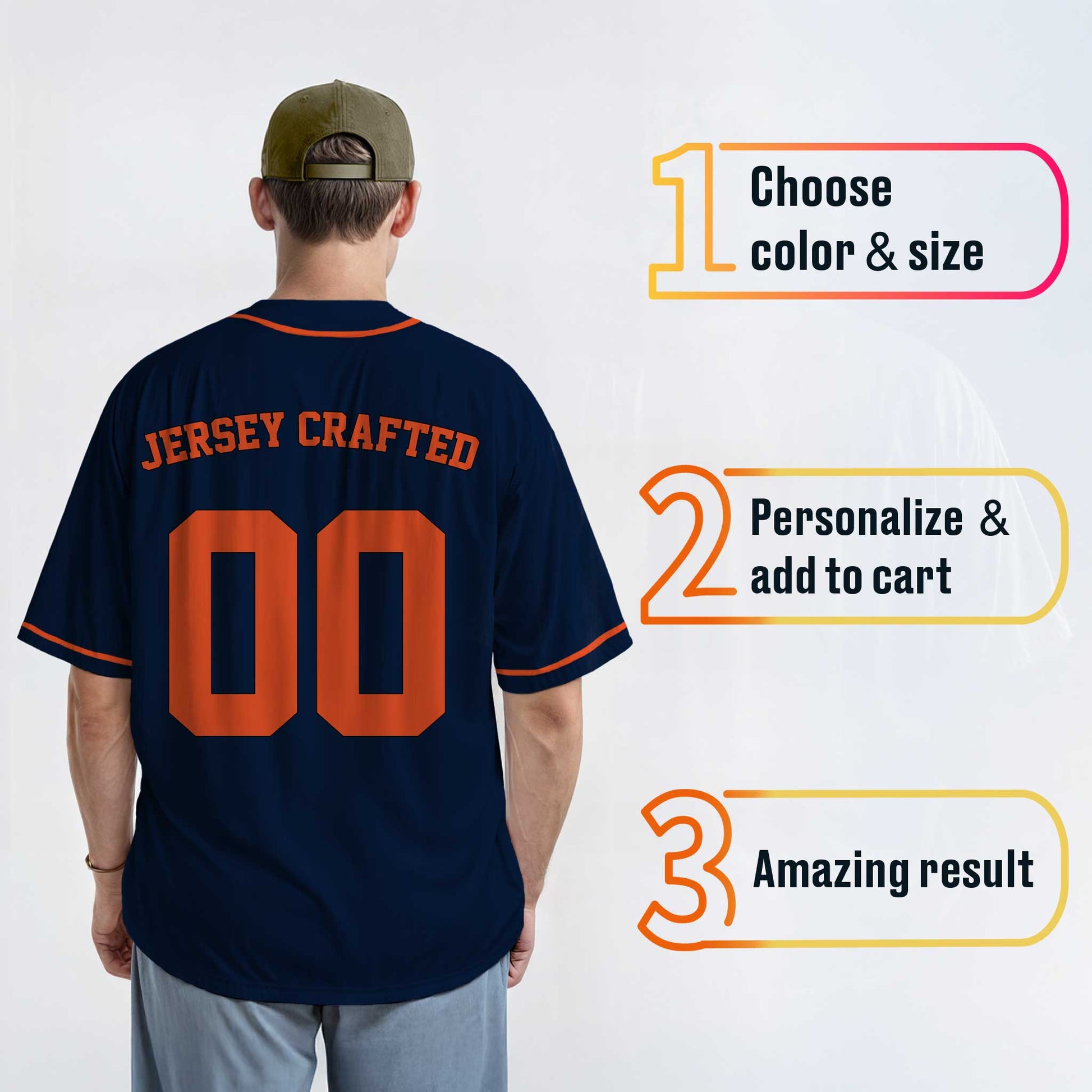 Custom Baseball Jersey Navy and Orange With Piping - Design Your Own Jersey