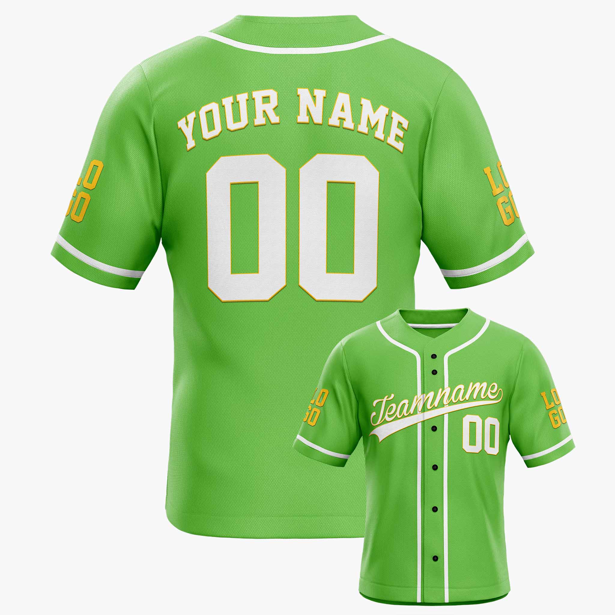 Custom Baseball Jersey Light Green and White - Design Your Own Jersey