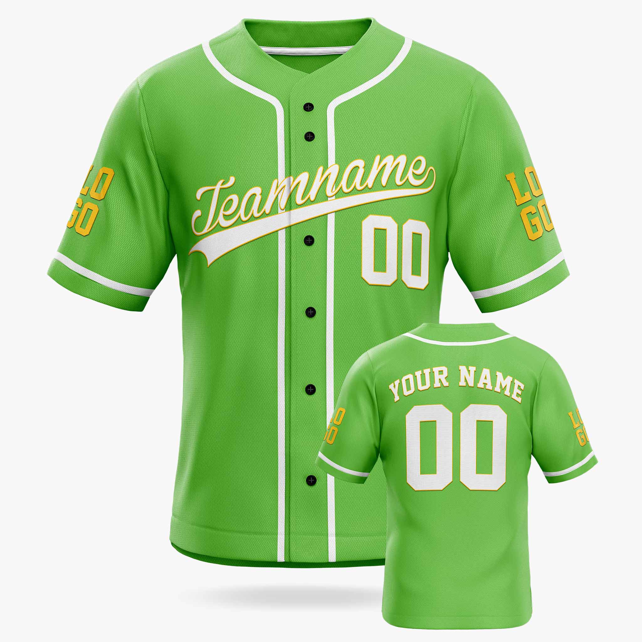 Custom Baseball Jersey Light Green and White - Design Your Own Jersey
