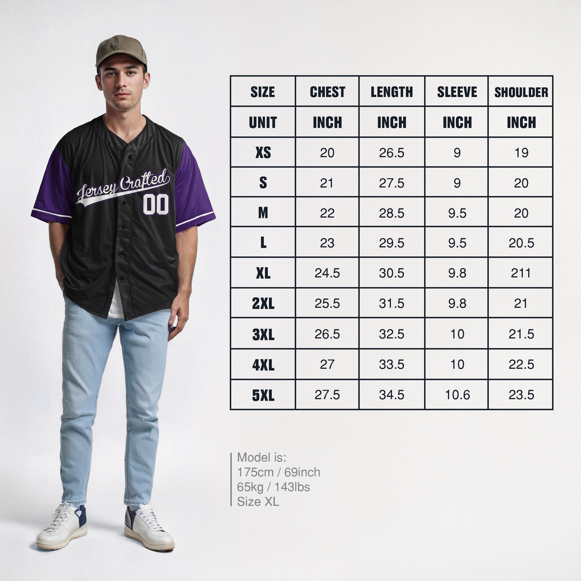 Custom Baseball Jersey Black Purple and White - Design Your Own