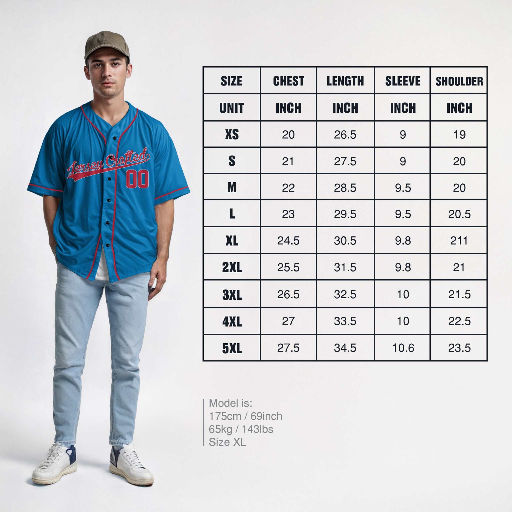 Custom Baseball Jersey Blue and Red - Design Your Own