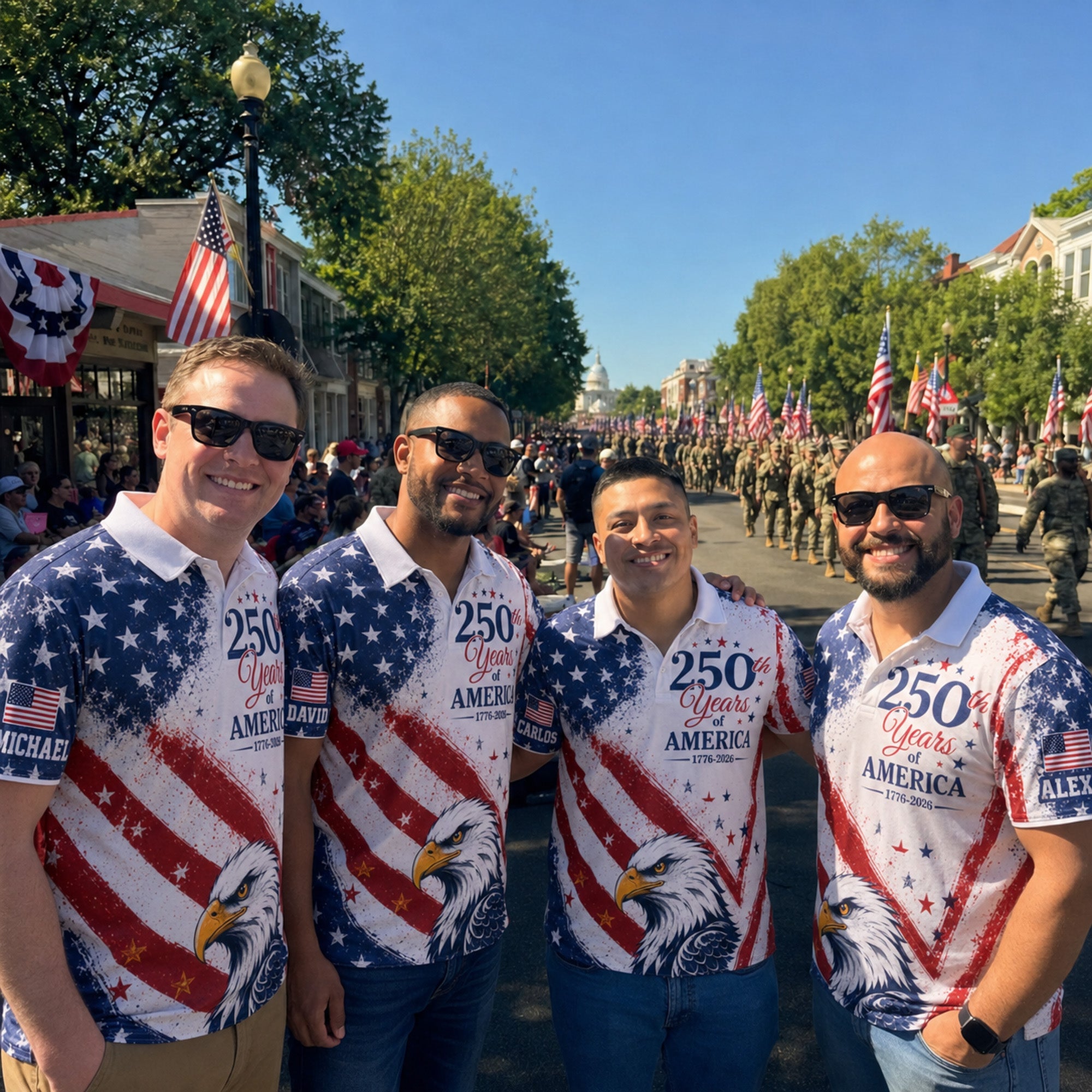 Custom Patriotic Golf Polos – Add Your Name