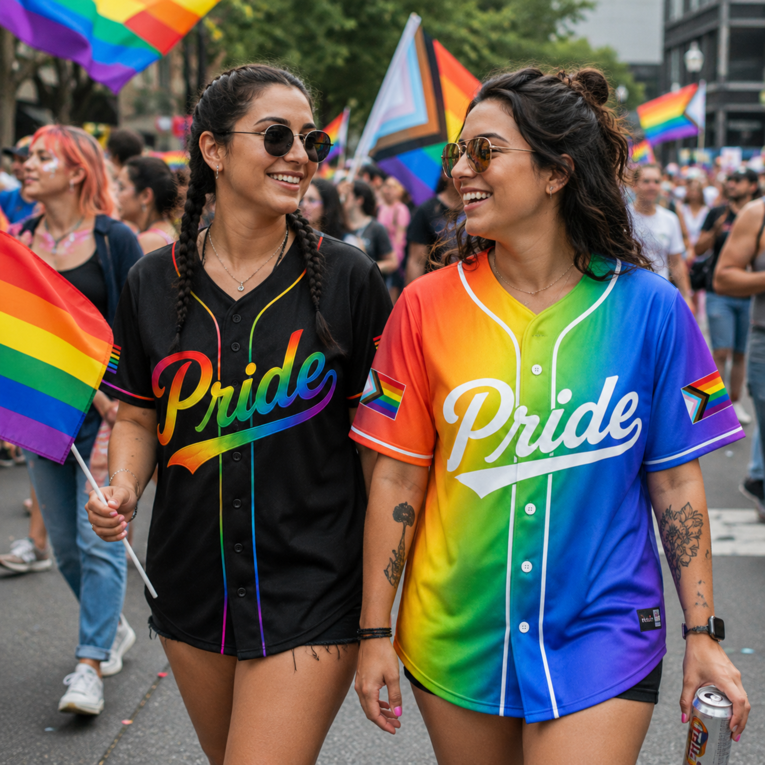 Custom LGBTQ Pride Baseball Jerseys – Add Your Name & Number