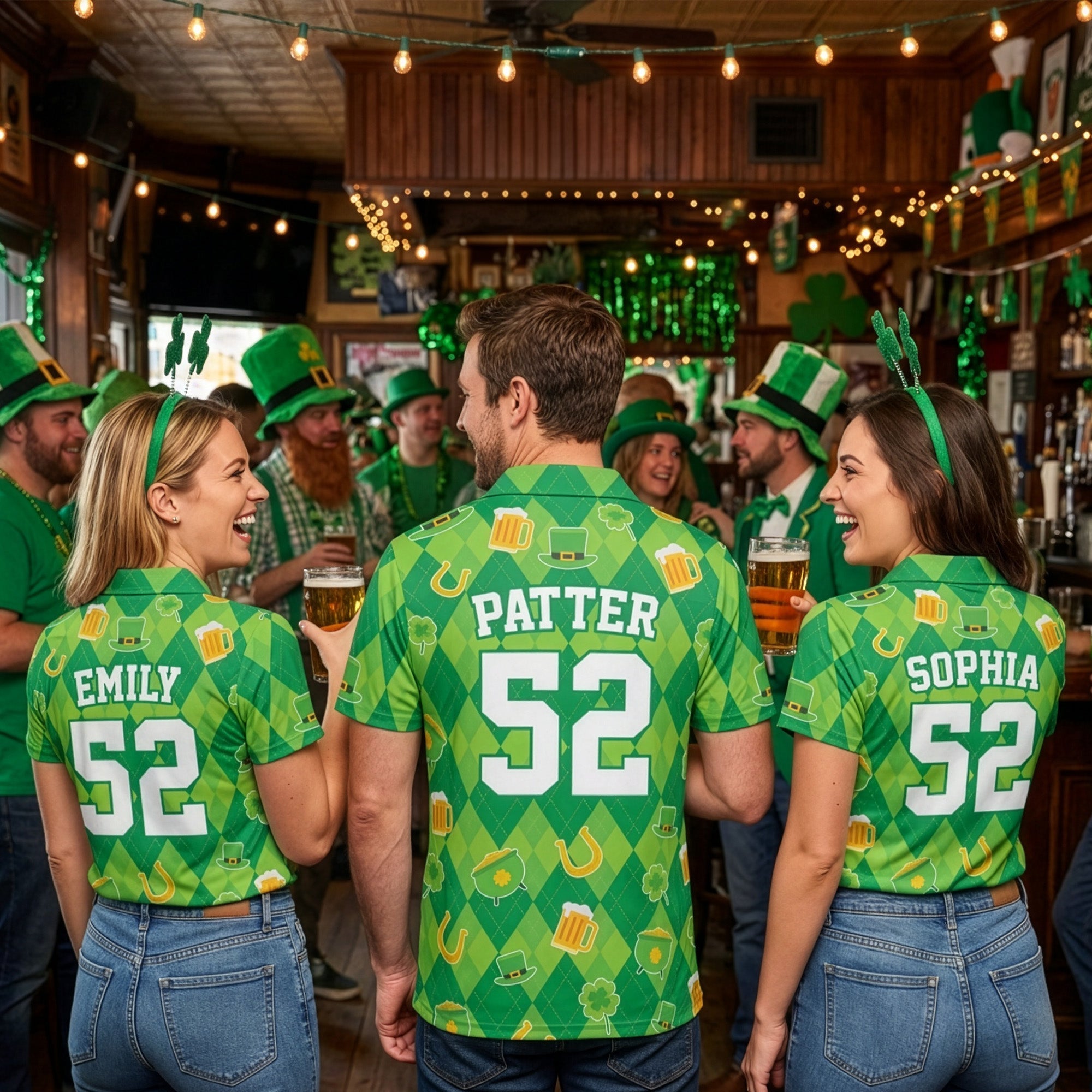 Custom St. Patrick's Day Golf Polos – Add Your Name & Number