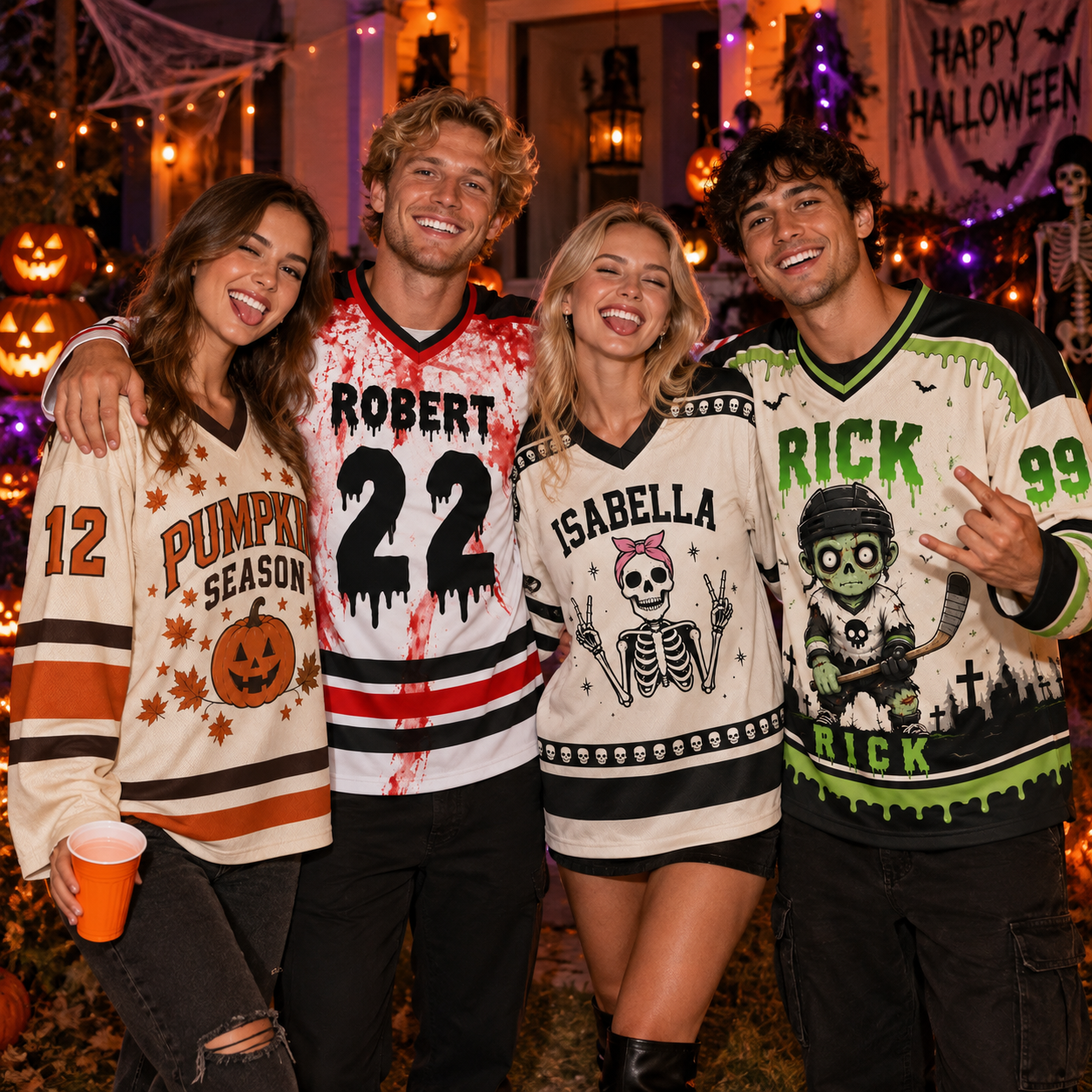 Custom Halloween Hockey Jerseys – Add Your Name