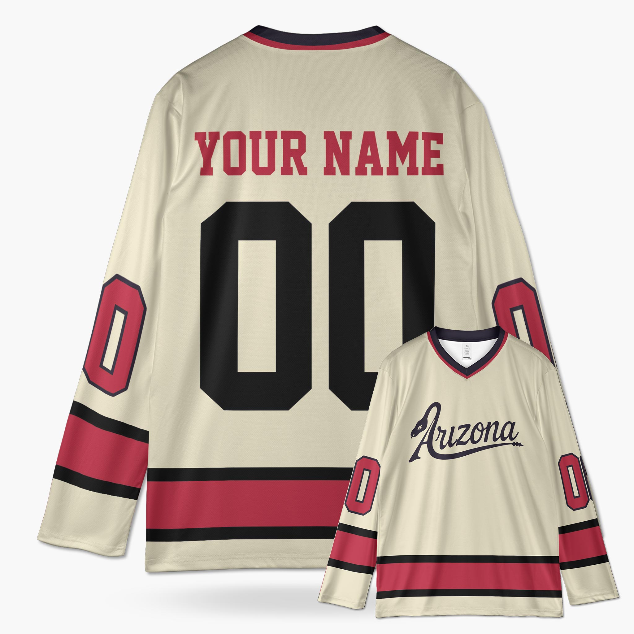 Custom City Hockey Jersey - Arizona Beige - Design Your Own