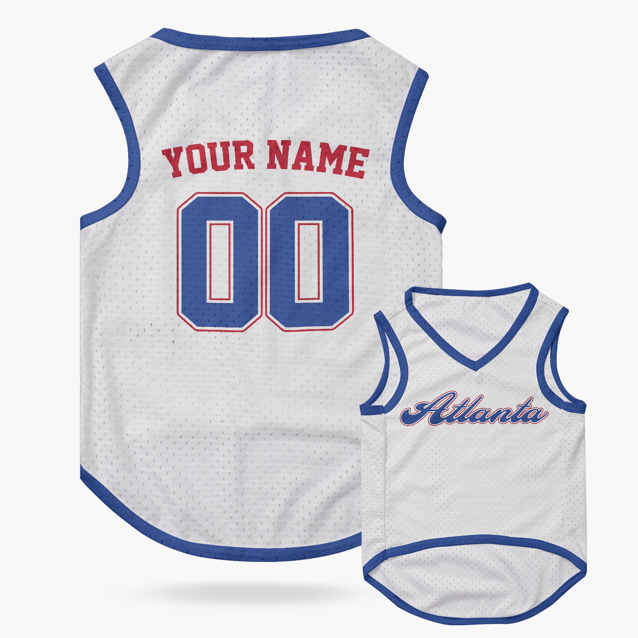 Custom City Pet Jersey Atlanta White - Design Your Own