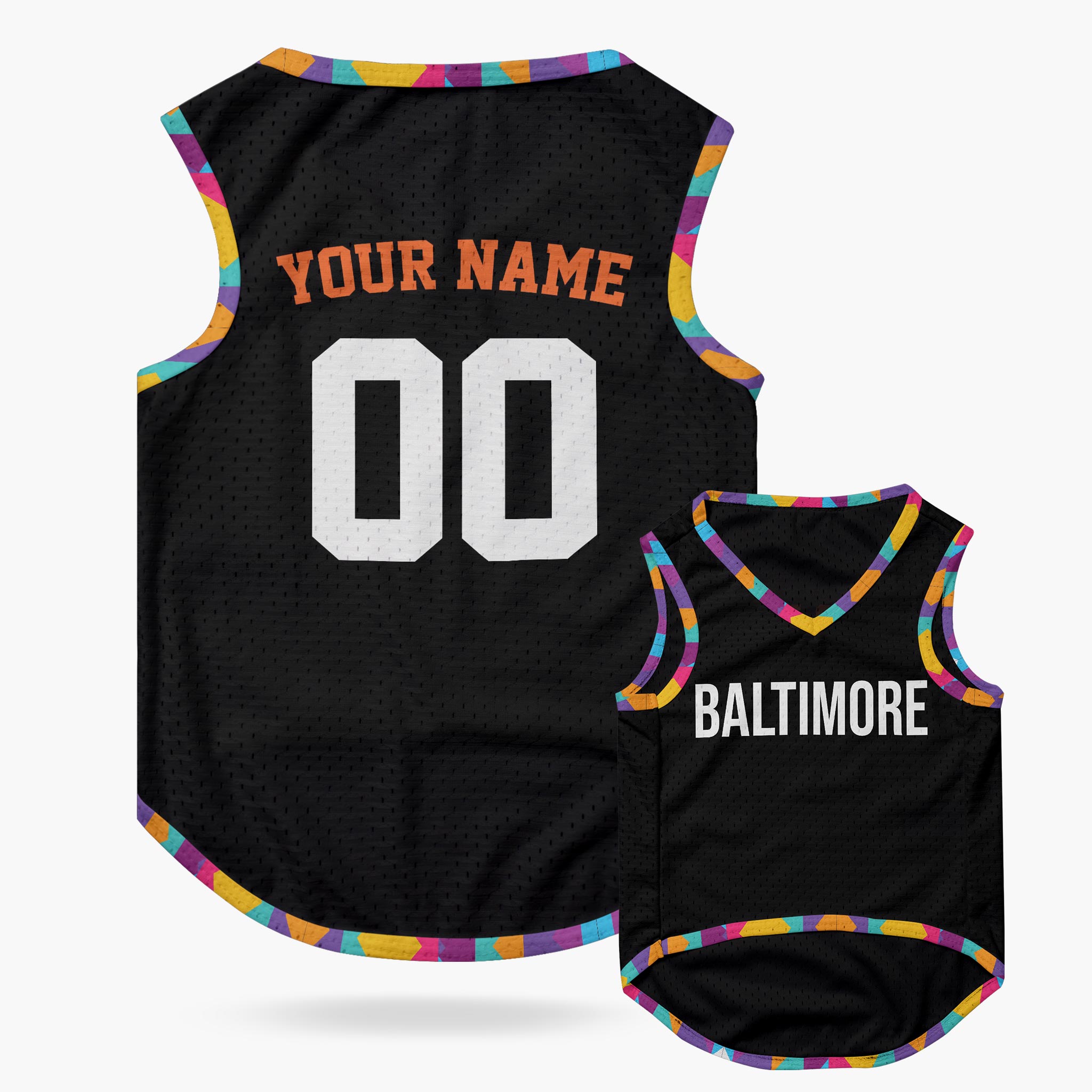 Custom City Pet Jersey Baltimore Black - Design Your Own