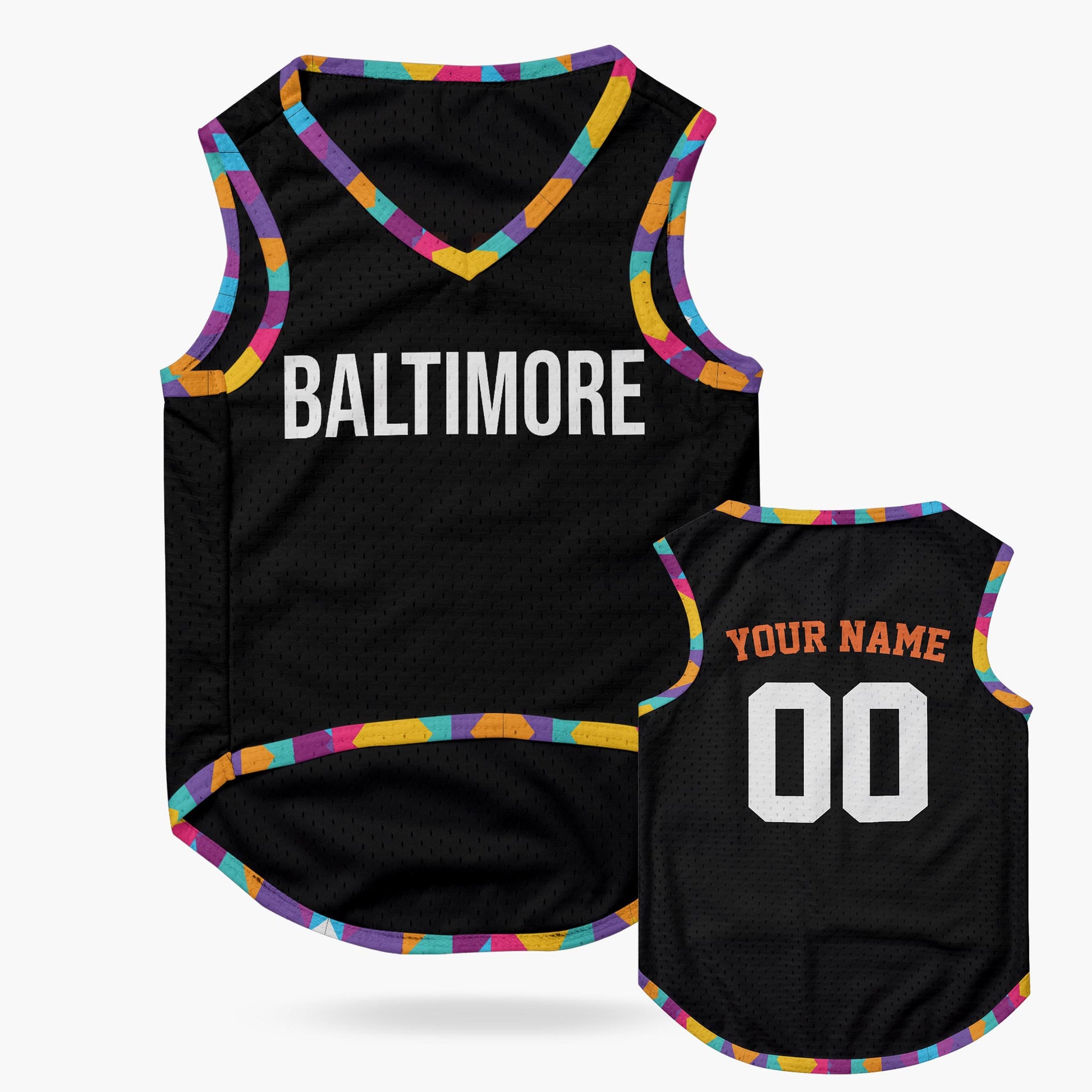 Custom City Pet Jersey Baltimore Black - Design Your Own