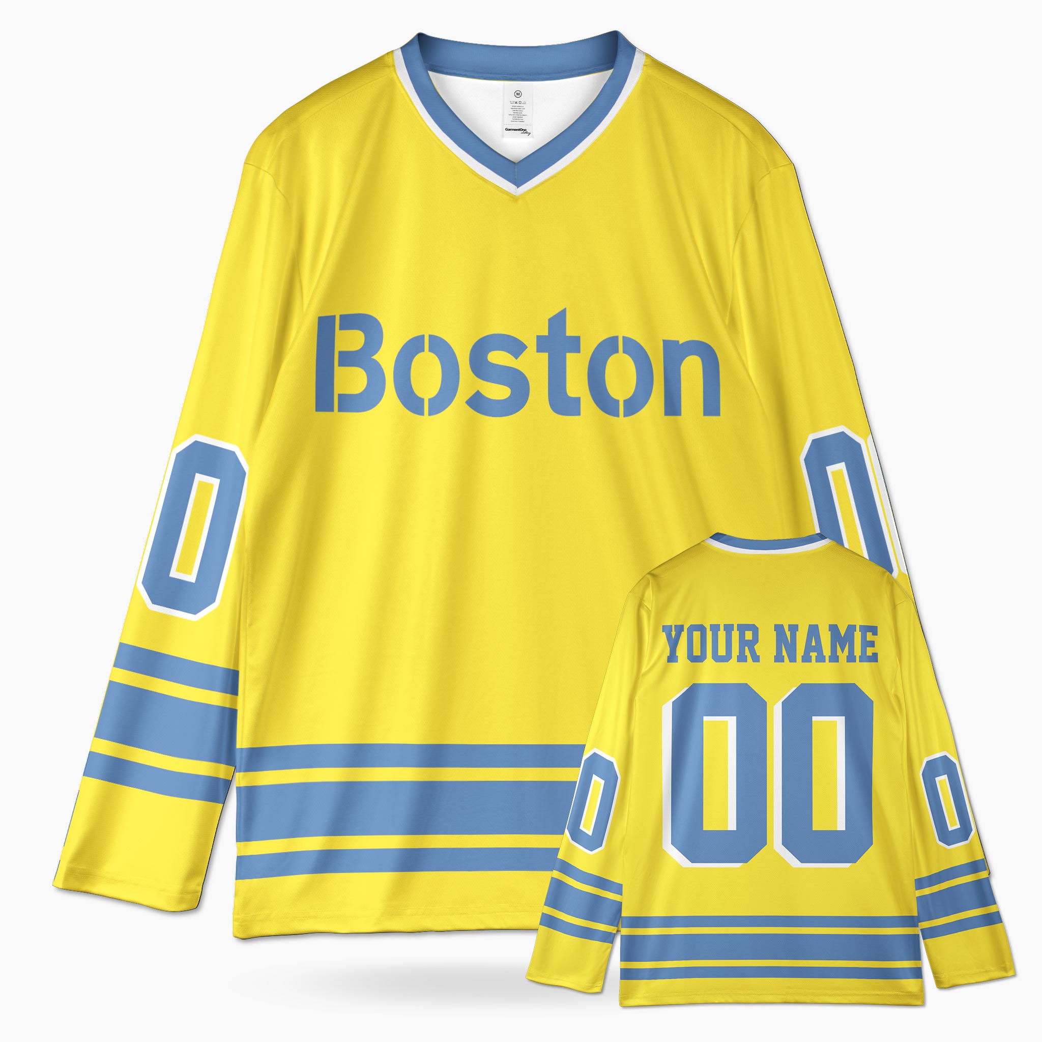 Custom City Hockey Jersey - Boston Lime - Design Your Own