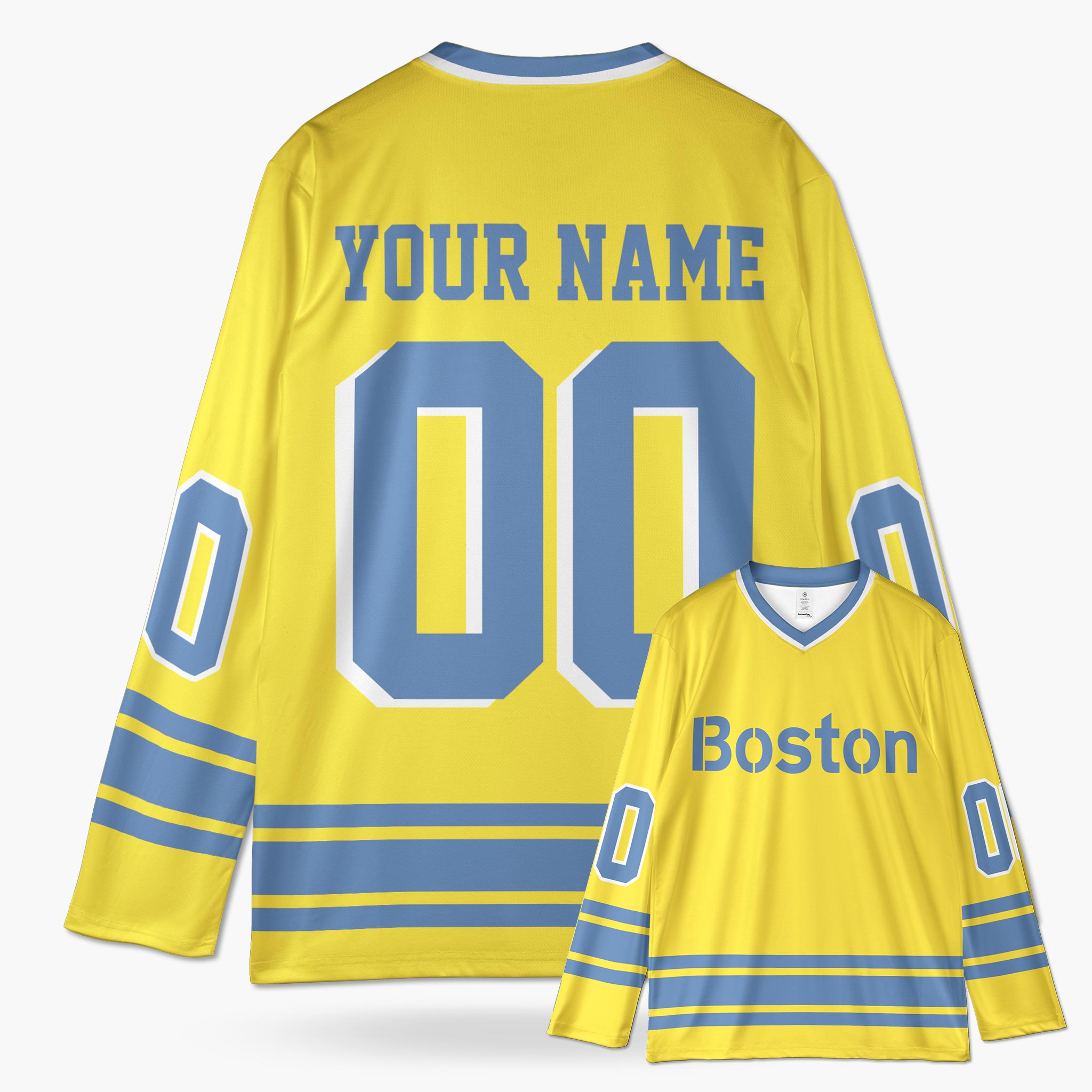 Custom City Hockey Jersey - Boston Lime - Design Your Own