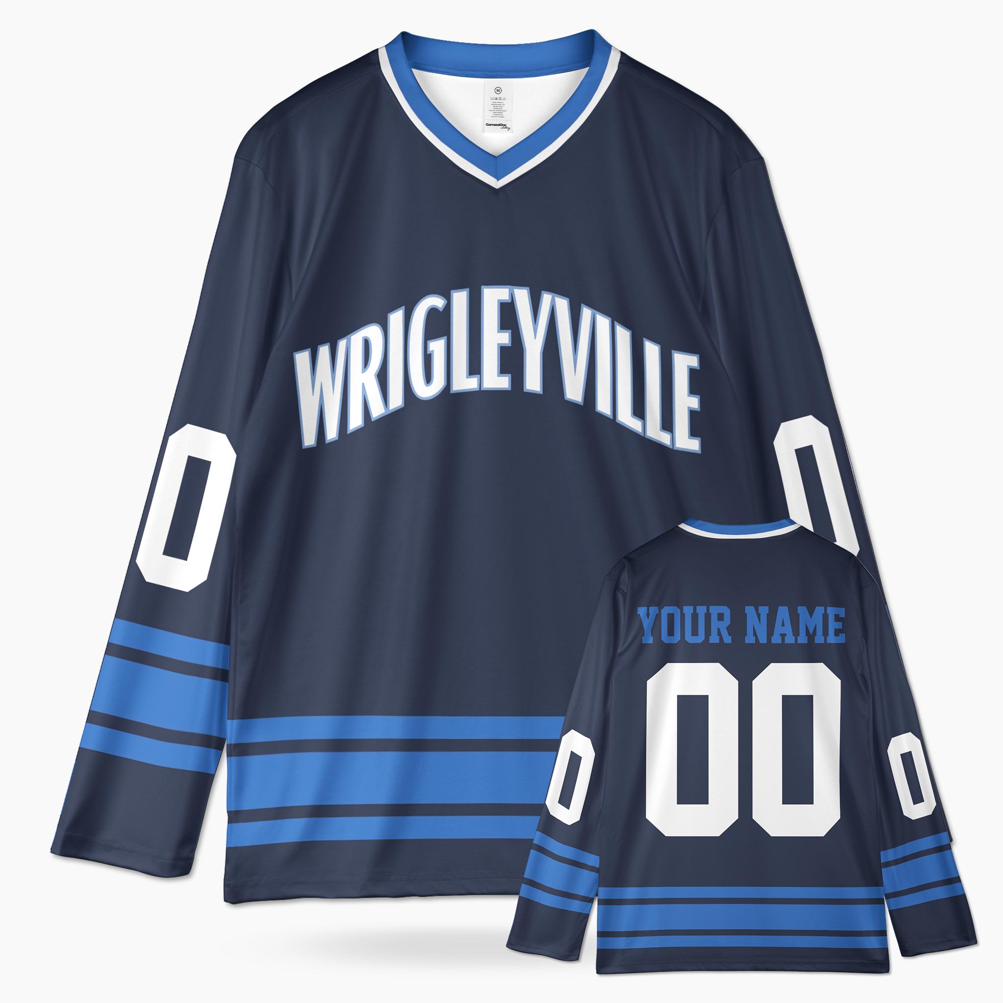 Custom City Hockey Jersey - Chicago Wrigleyville Blue - Design Your Own