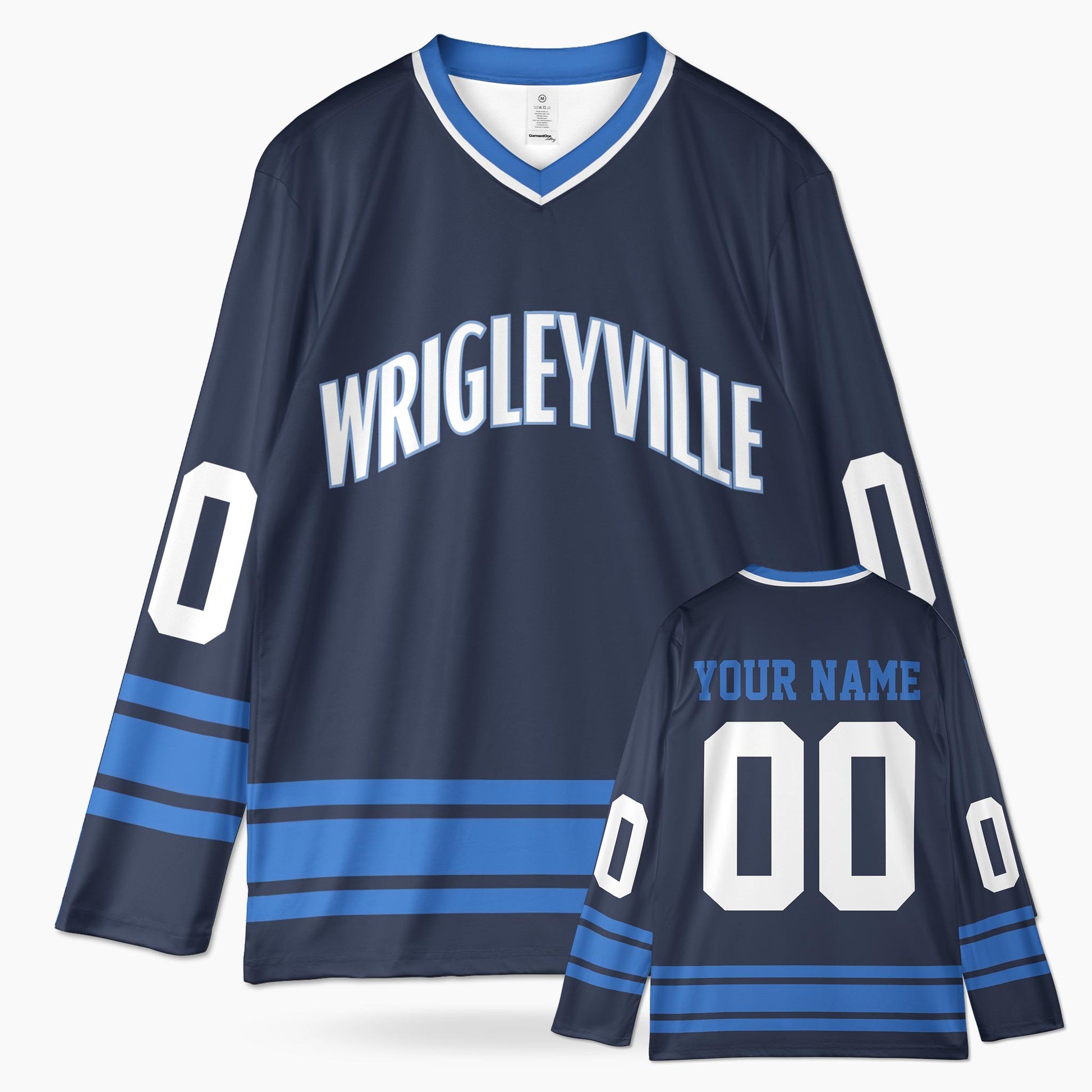 Custom City Hockey Jersey - Chicago Wrigleyville Blue - Design Your Own