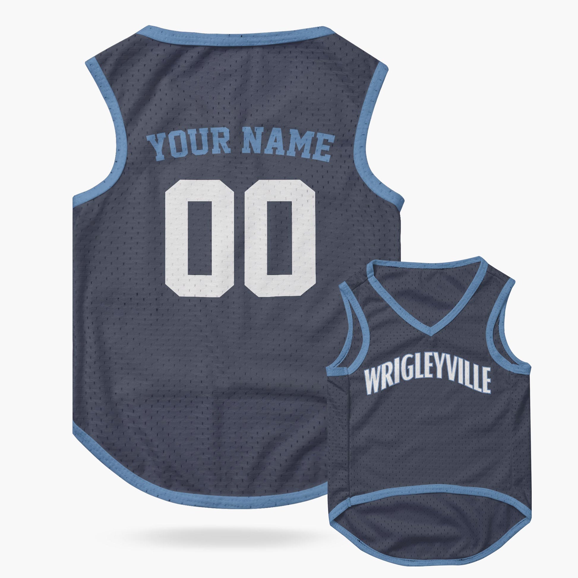 Custom City Pet Jersey Chicago Wrigleyville Blue - Design Your Own