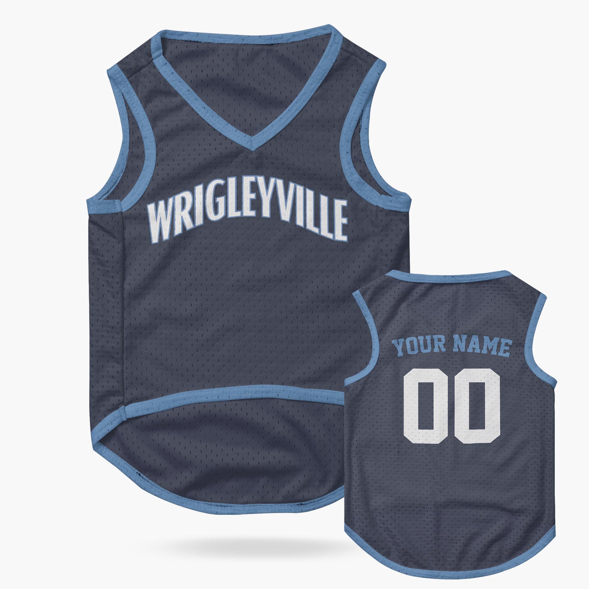 Custom City Pet Jersey Chicago Wrigleyville Blue - Design Your Own