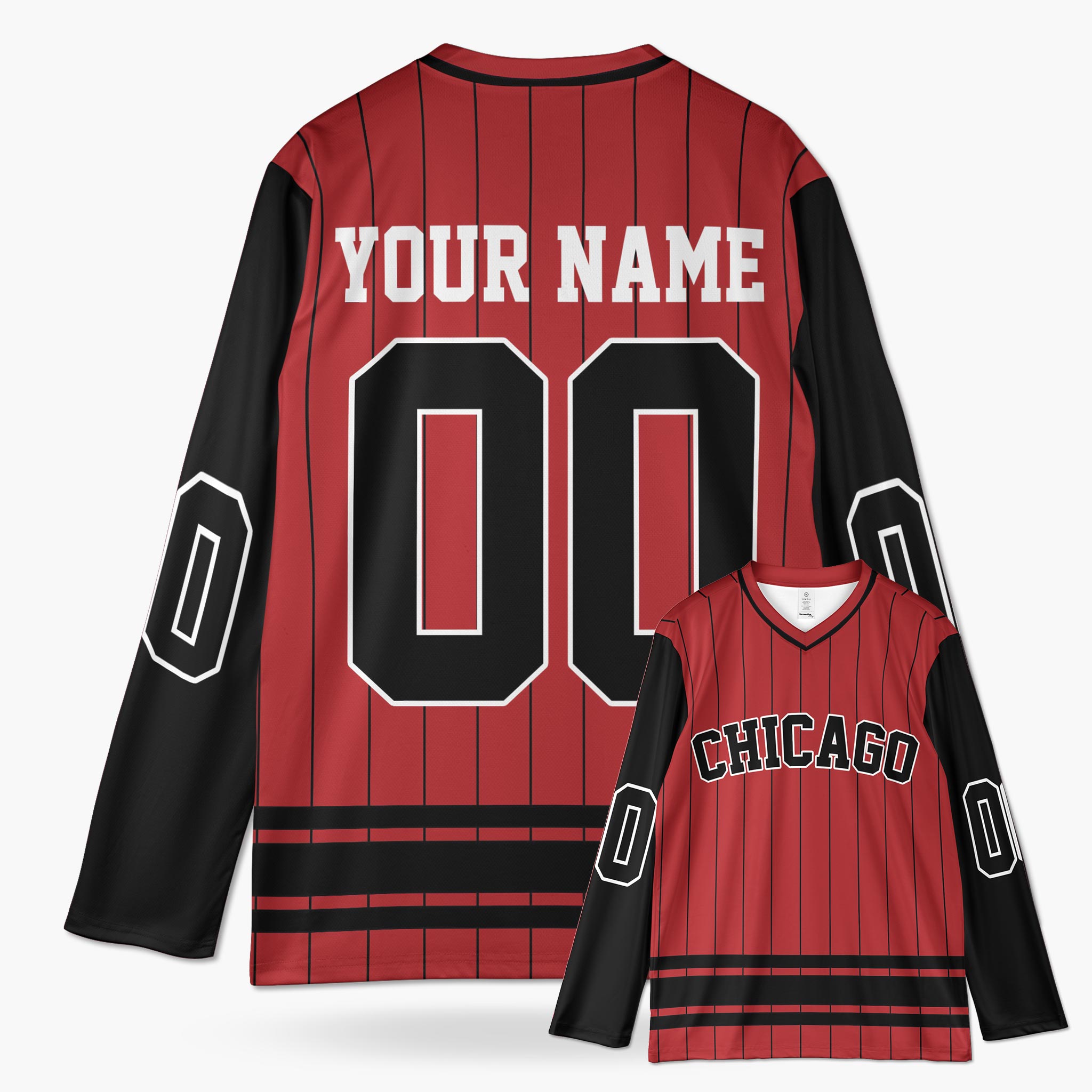 Custom City Hockey Jersey - Chicago Red - Design Your Own