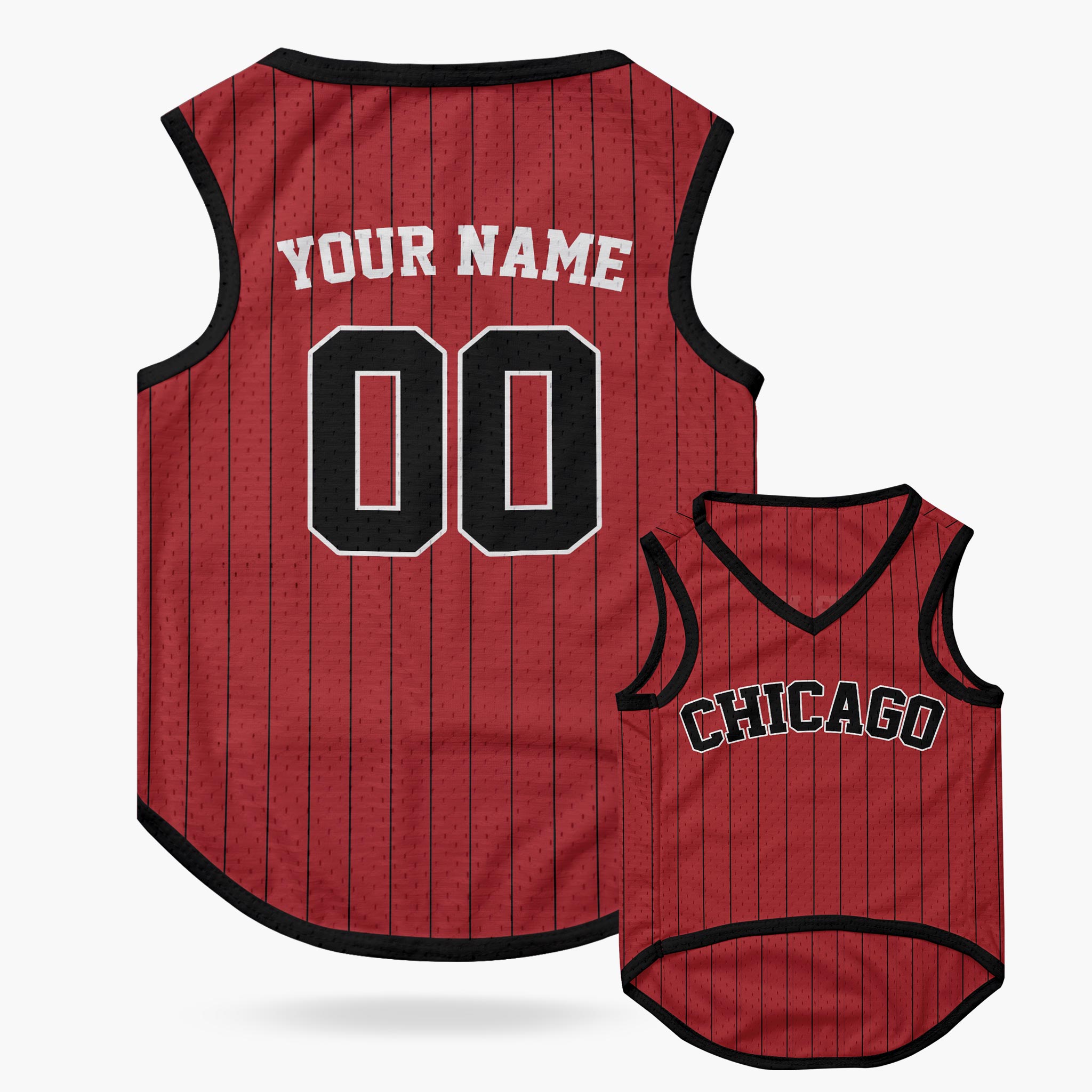 Custom City Pet Jersey Chicago Red - Design Your Own