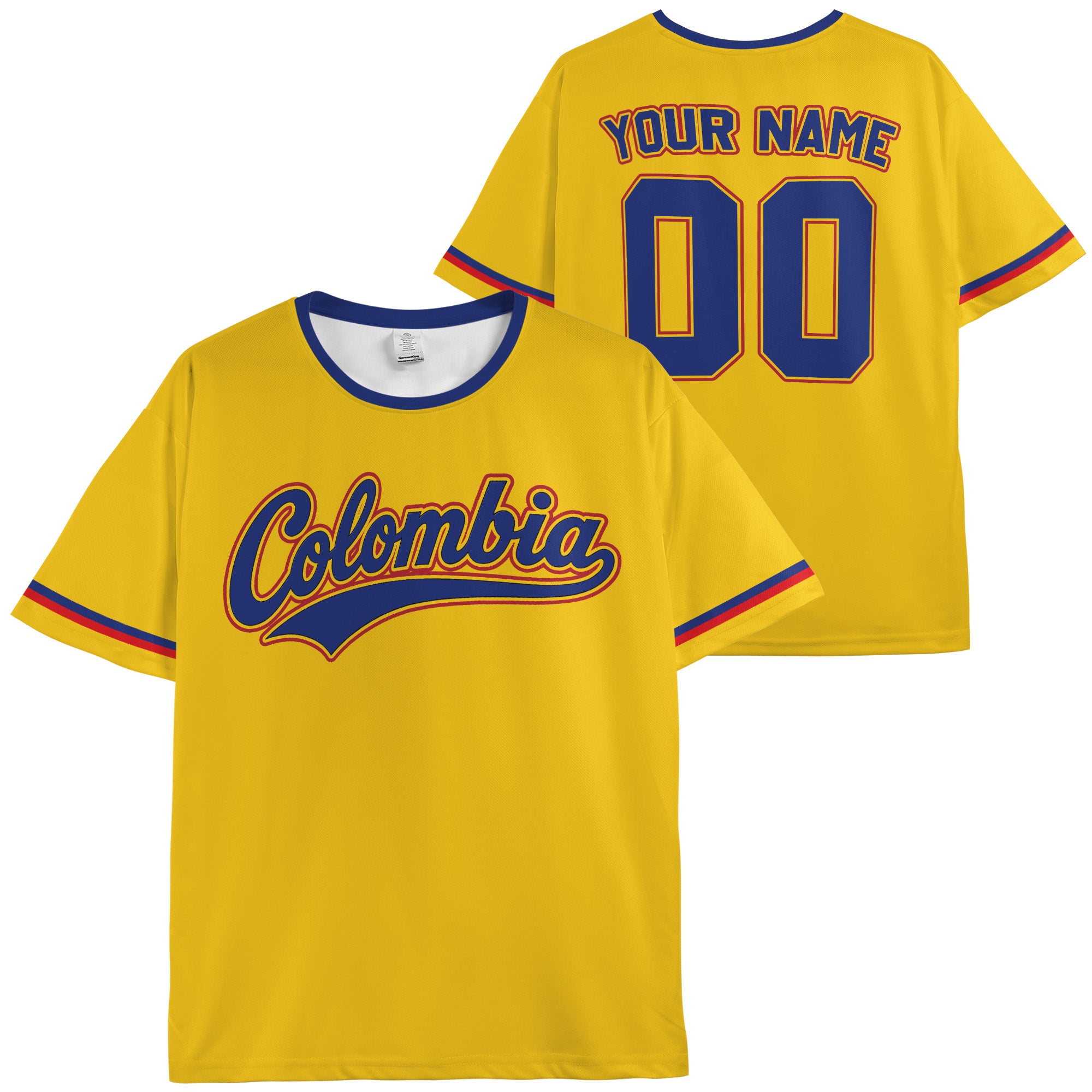 Custom Colombia Soccer Jersey Colombian Fan Classic Script - Personalized Name Number