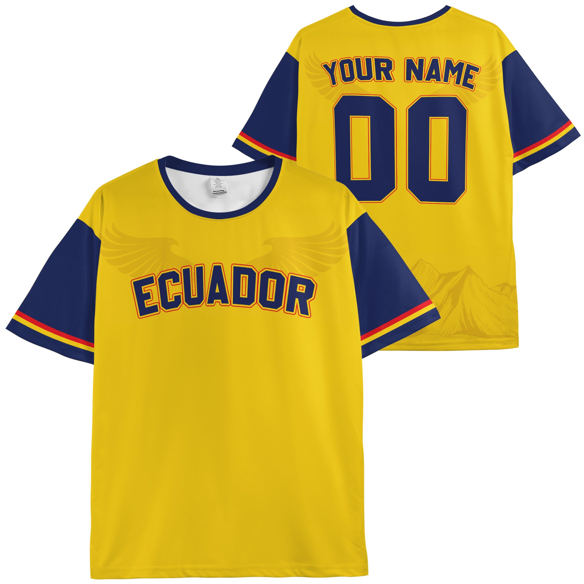 Custom Ecuador Soccer Jersey Ecuadorian Fan Andes Classic - Personalized Name Number