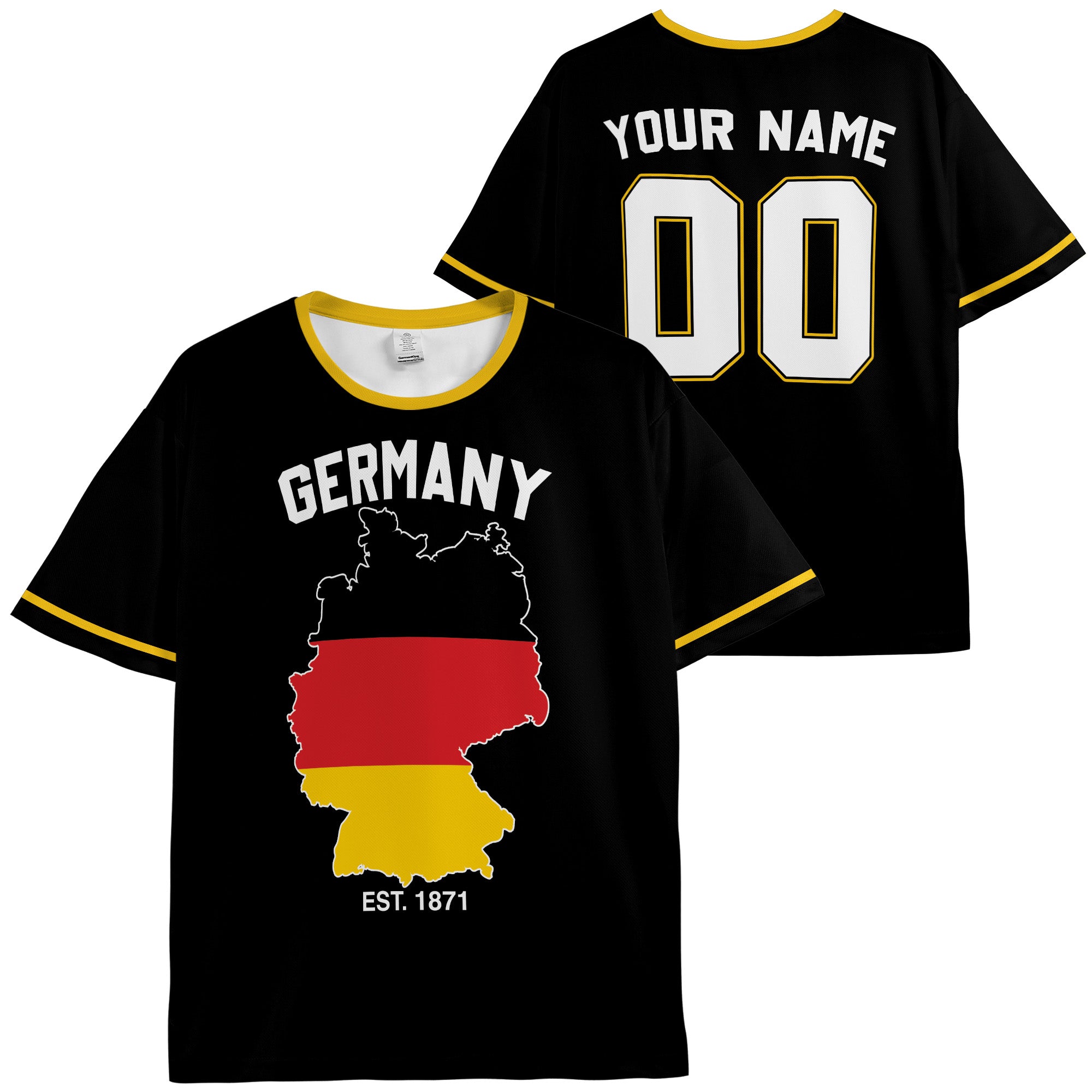 Custom Germany Soccer Jersey German Fan Map - Personalized Name Number