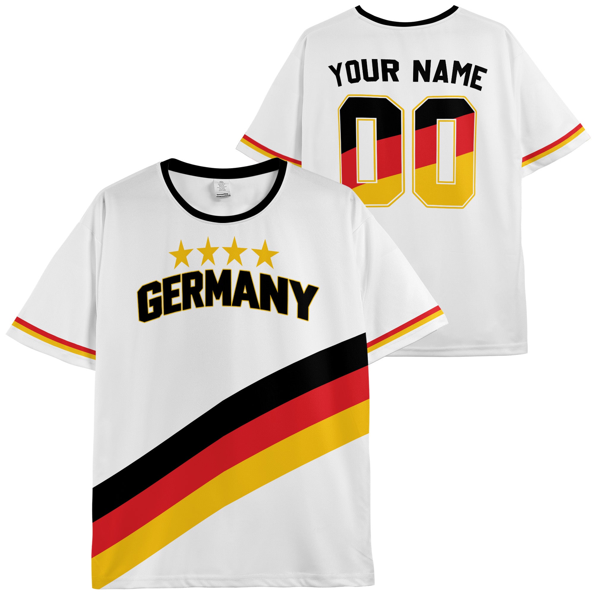 Custom Germany Soccer Jersey German Fan Diagonal Stripe - Personalized Name Number