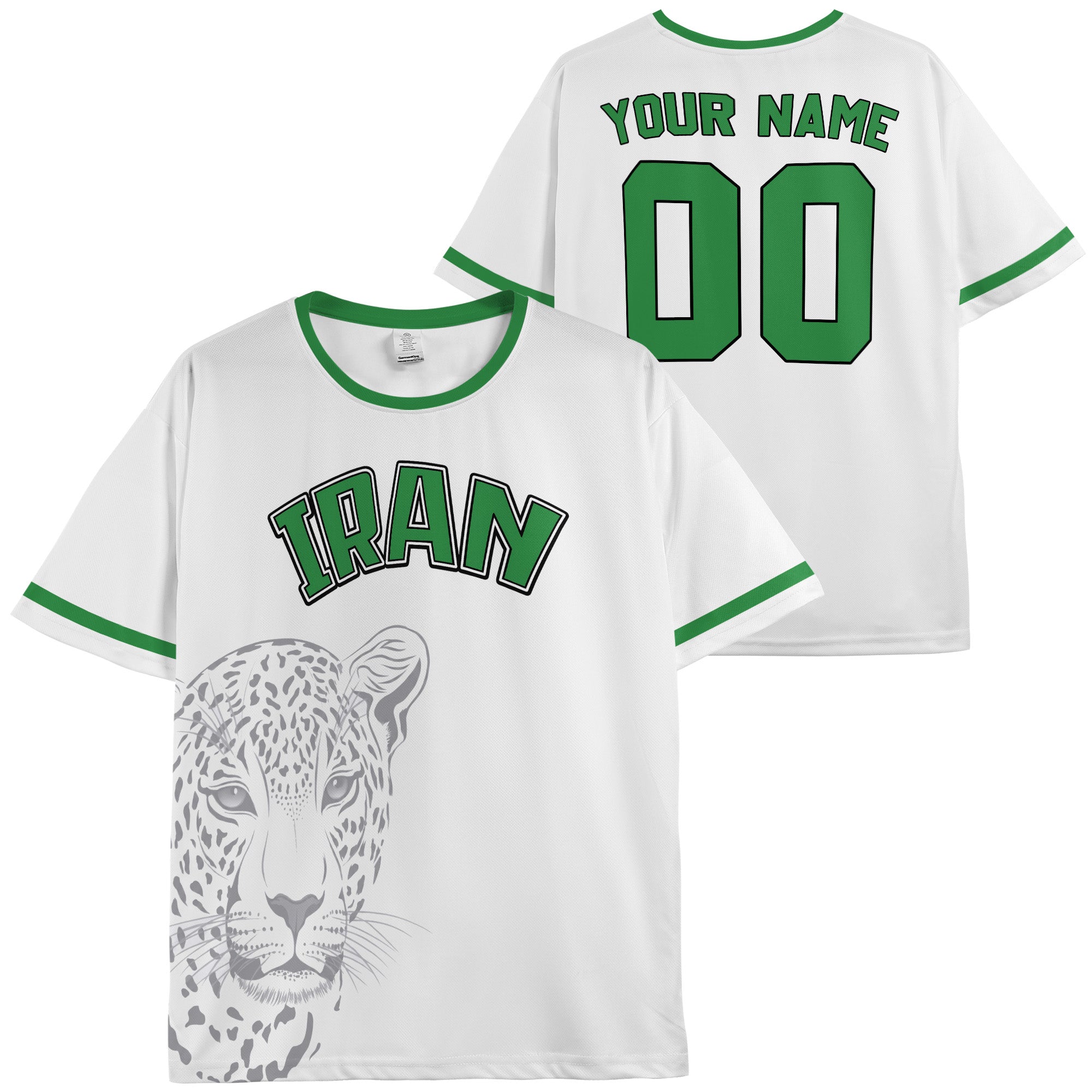 Custom Iran Soccer Jersey Iranian Fan Leopard Classic - Personalized Name Number