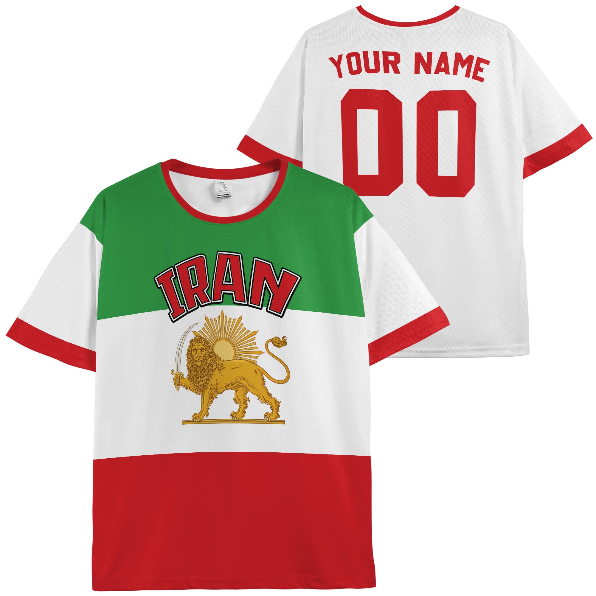 Custom Iran Soccer Jersey Iranian Fan Lion Classic - Personalized Name Number