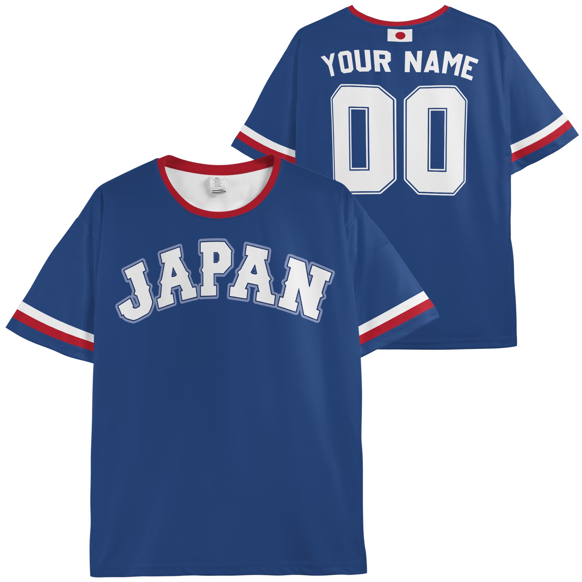 Custom Japan Soccer Jersey Japanese Fan Classic Script - Personalized Name Number
