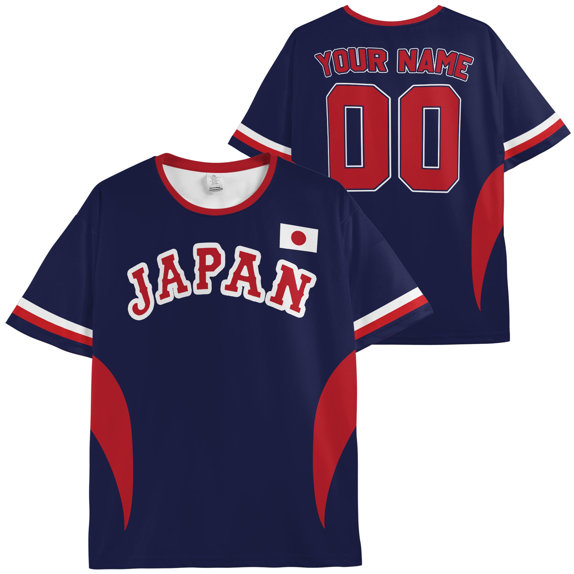 Custom Japan Soccer Jersey Japanese Fan Varsity Classic - Personalized Name Number