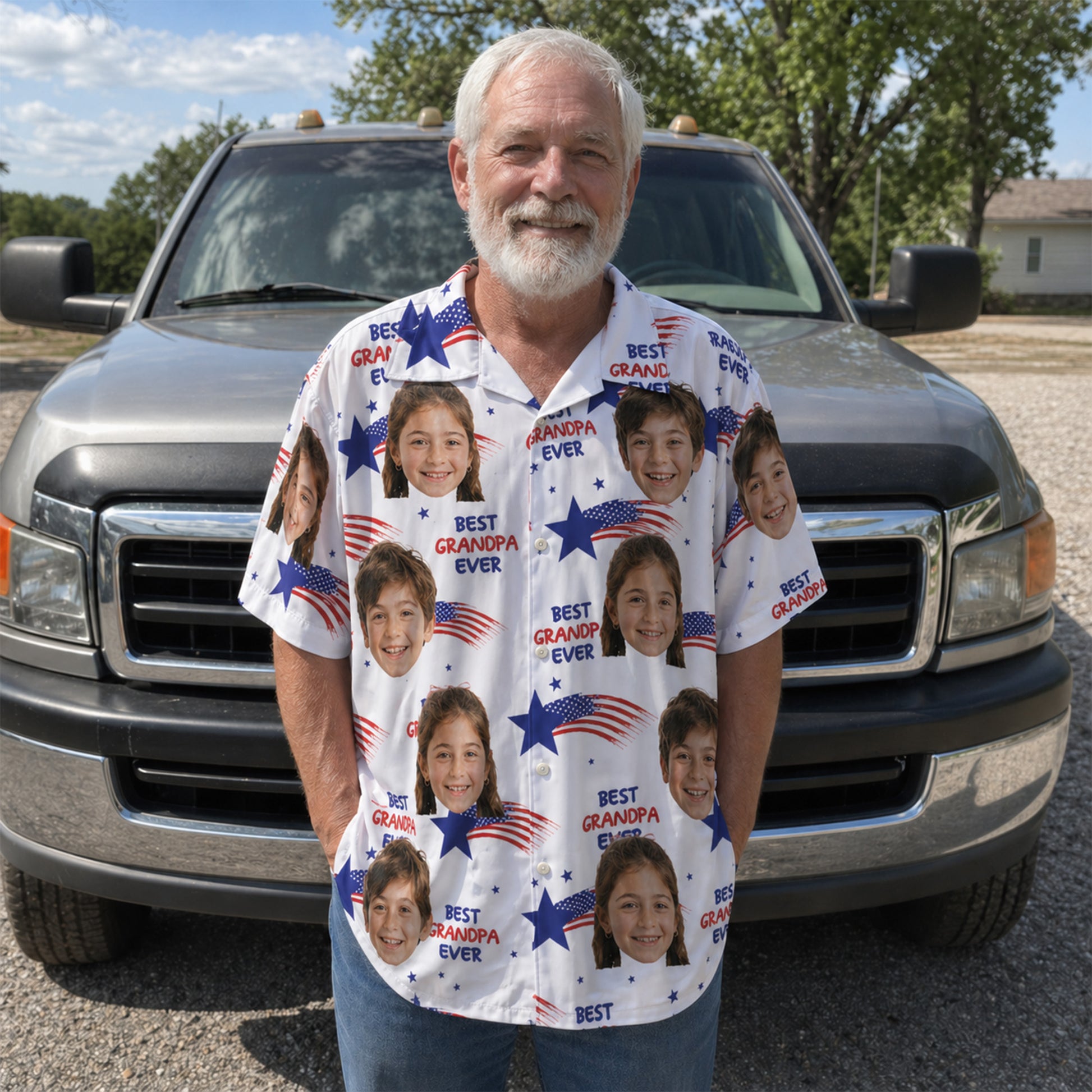Custom Grandpa Hawaiian Shirt Best Grandpa Ever – Add Photos
