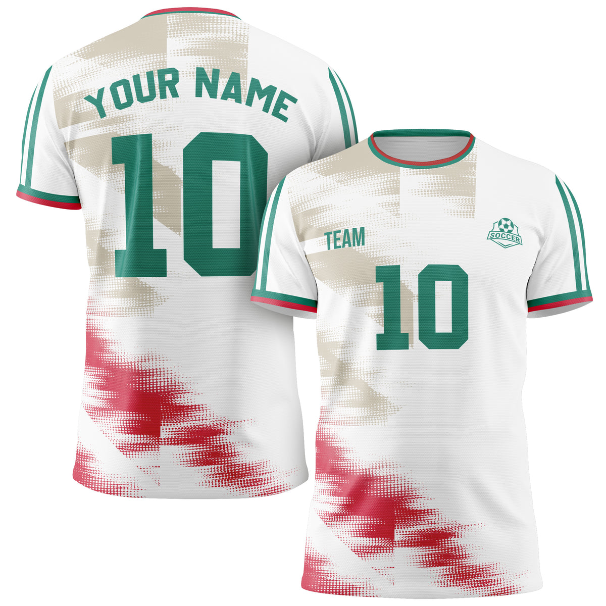 Custom Algeria Soccer Jersey 2026 White Beige and Green - Design Your Own