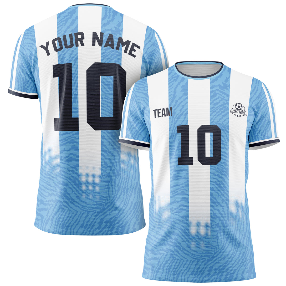 Custom Argentina Soccer Jersey 2026 Light Blue White and Black - Design Your Own