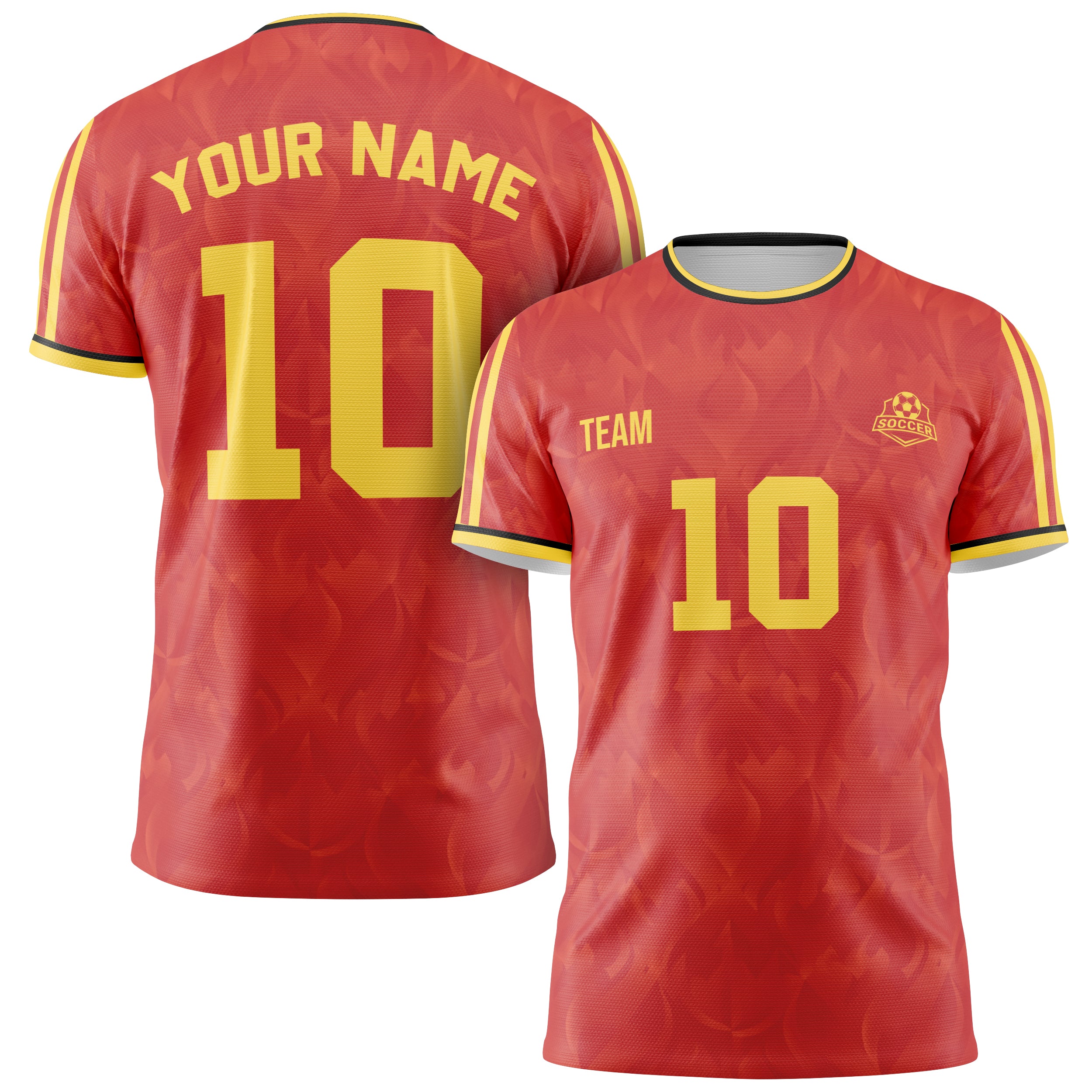 Custom Belgium Soccer Jersey 2026 Red and Yellow - Design Your Own