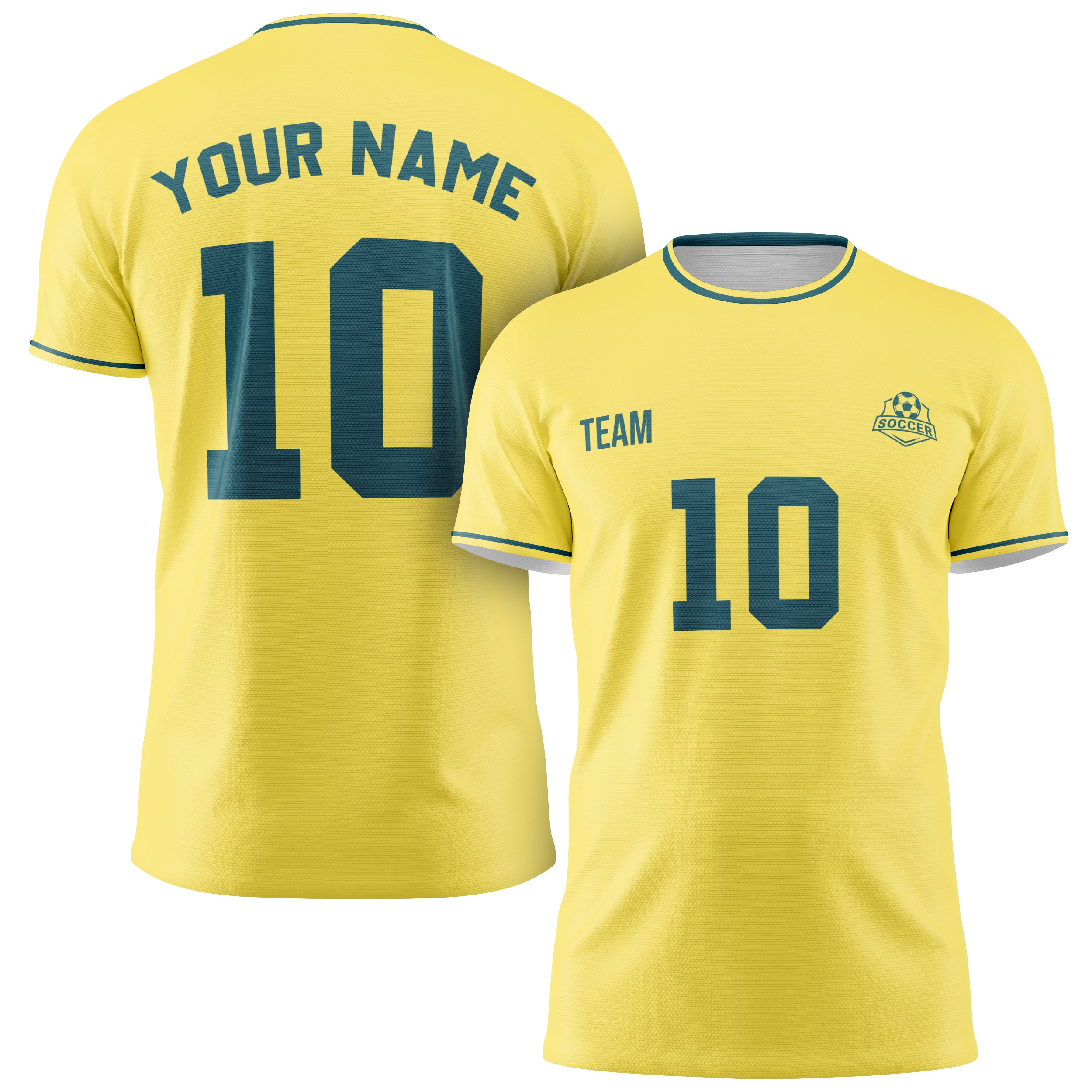 Custom Brazil Soccer Jersey 2026 Yellow and Teal - Design Your Own