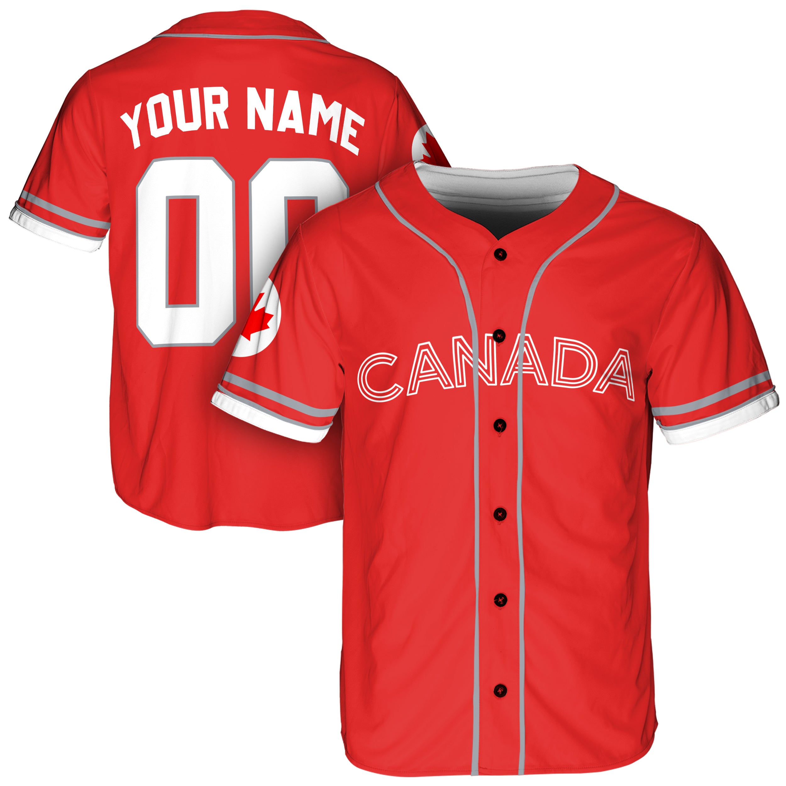 Custom Canada Baseball Jersey Canadian Fan Red – Personalized Name Number