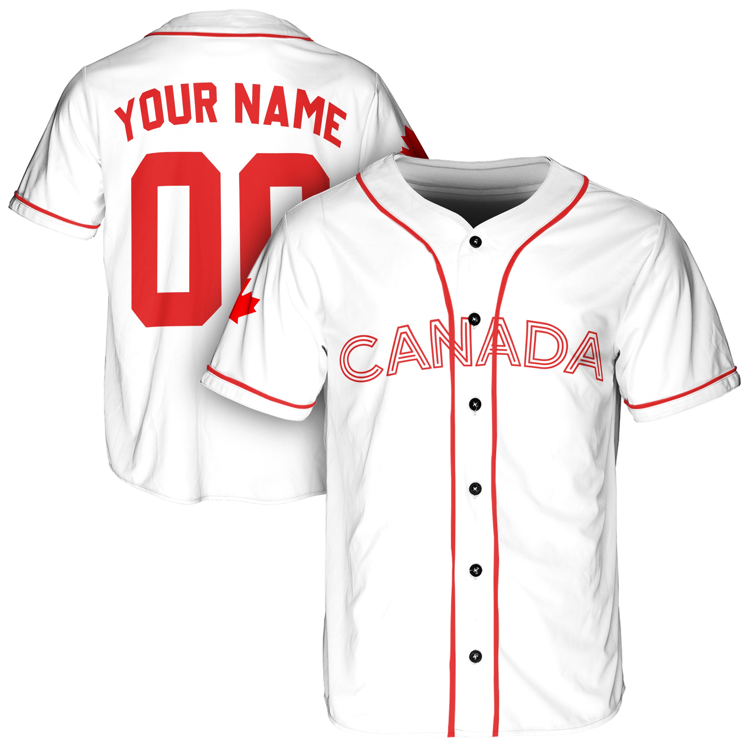 Custom Canada Baseball Jersey Canadian Fan White – Personalized Name Number