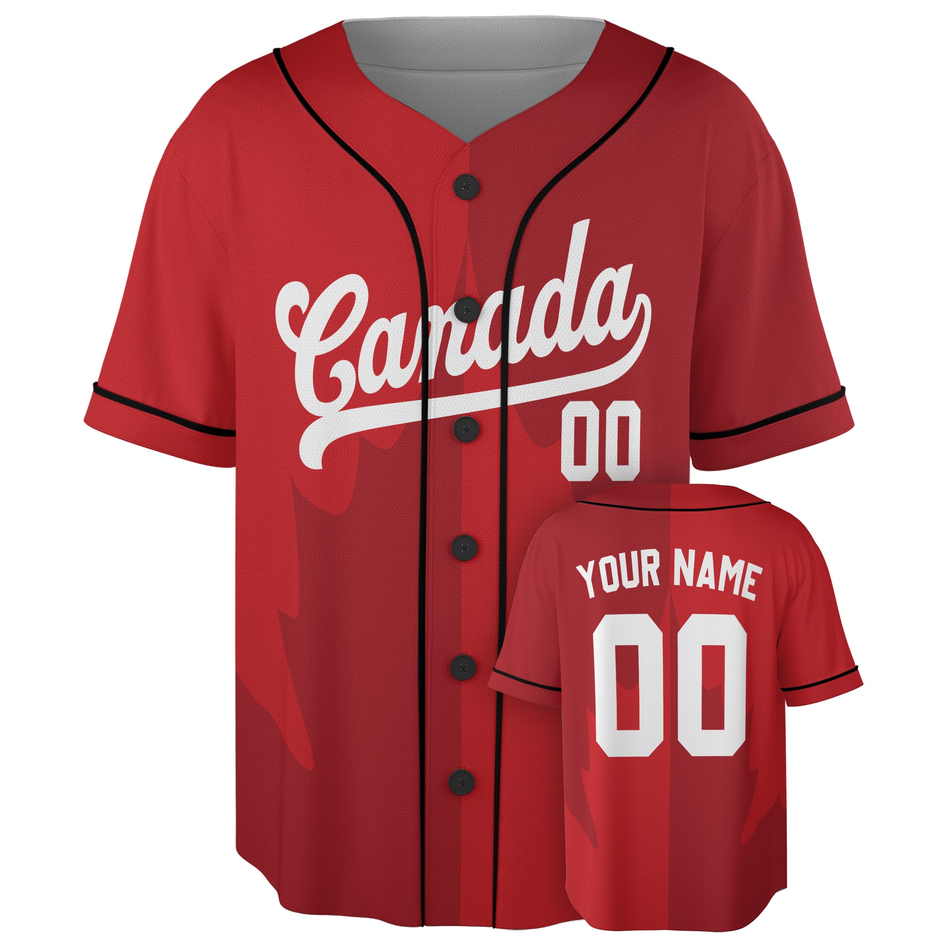 Custom Canada Baseball Jersey Canadian Fan Red White – Personalized Name Number