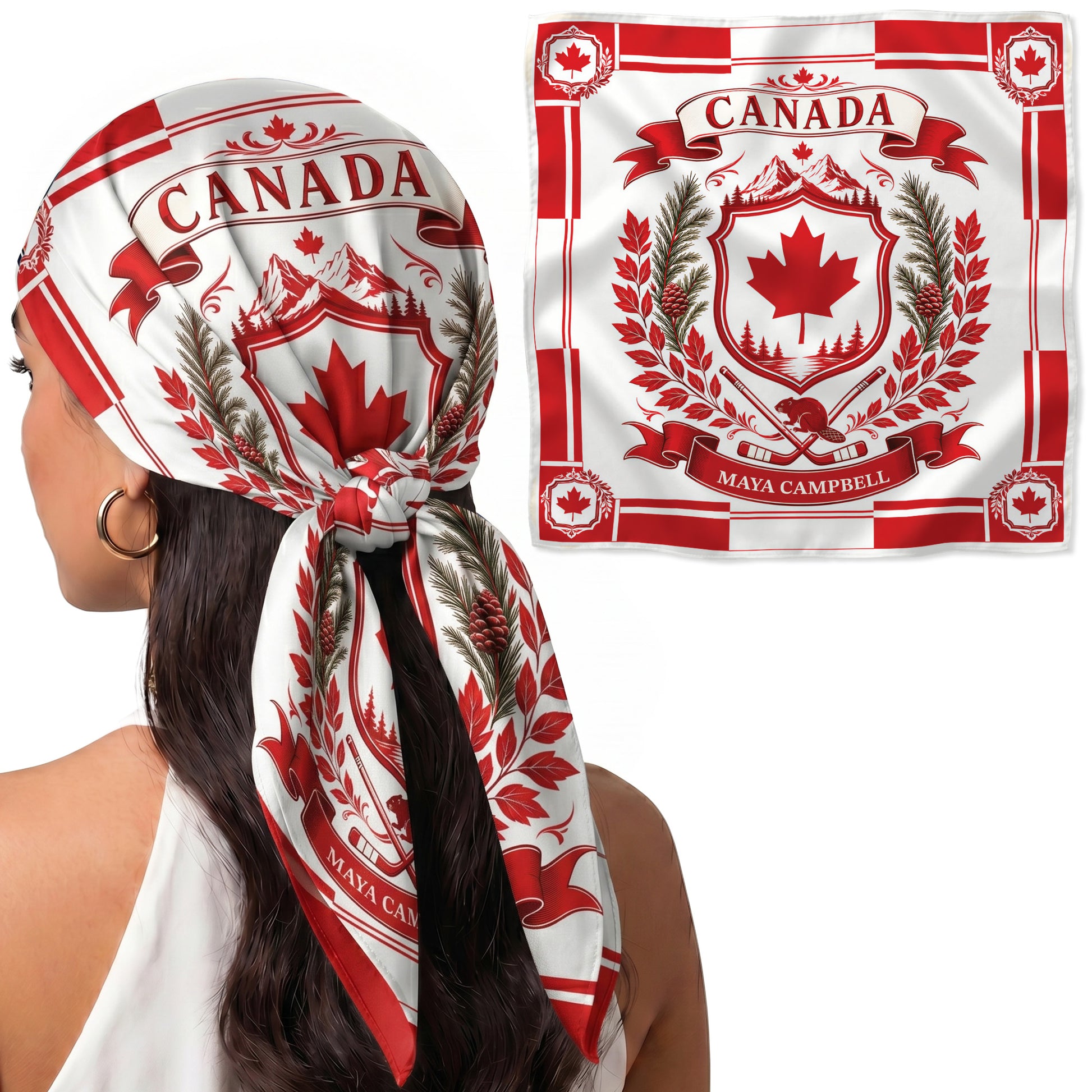 Custom Country Head Scarf Bandana Canada - Personalized Name