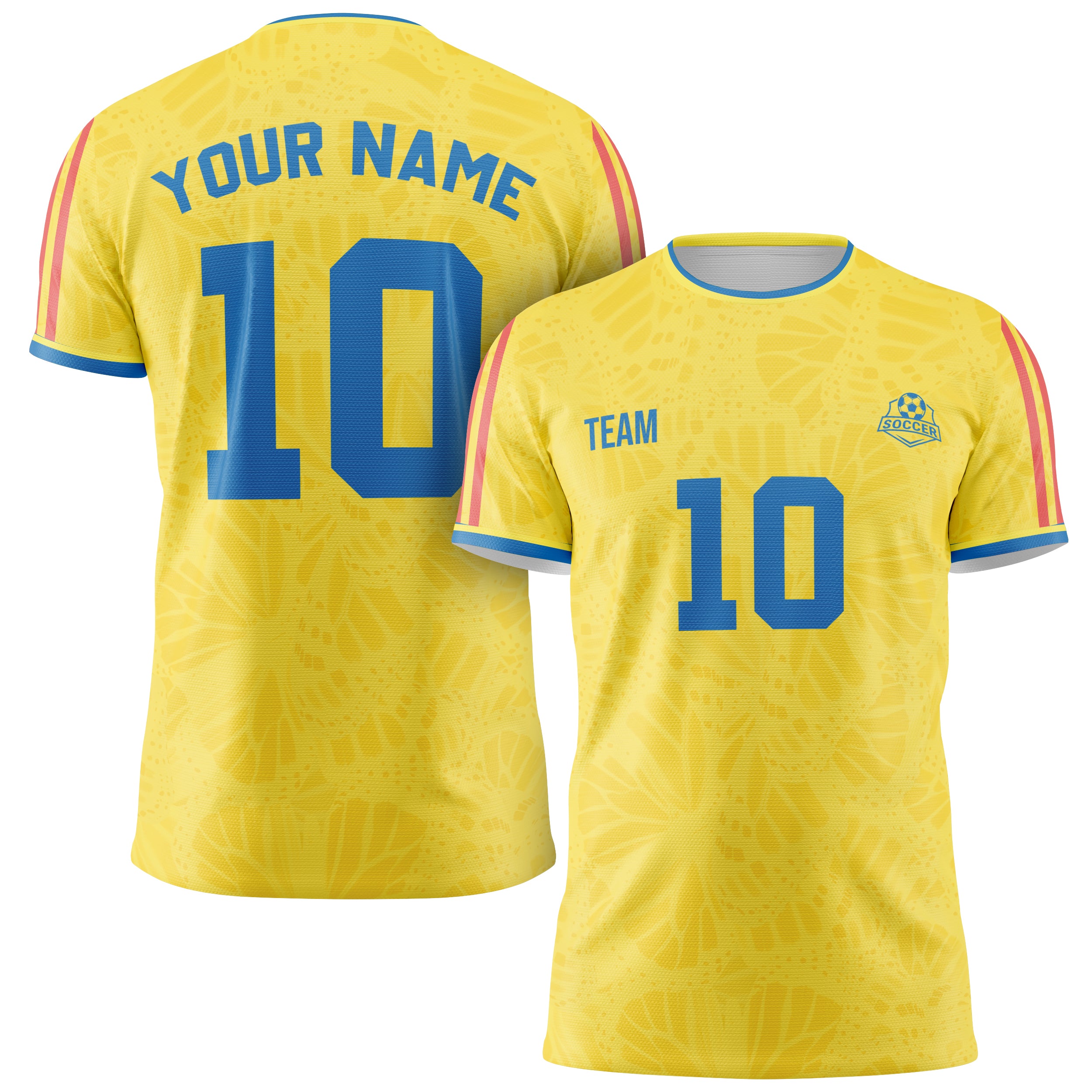Custom Colombia Soccer Jersey 2026 Yellow and Royal - Design Your Own