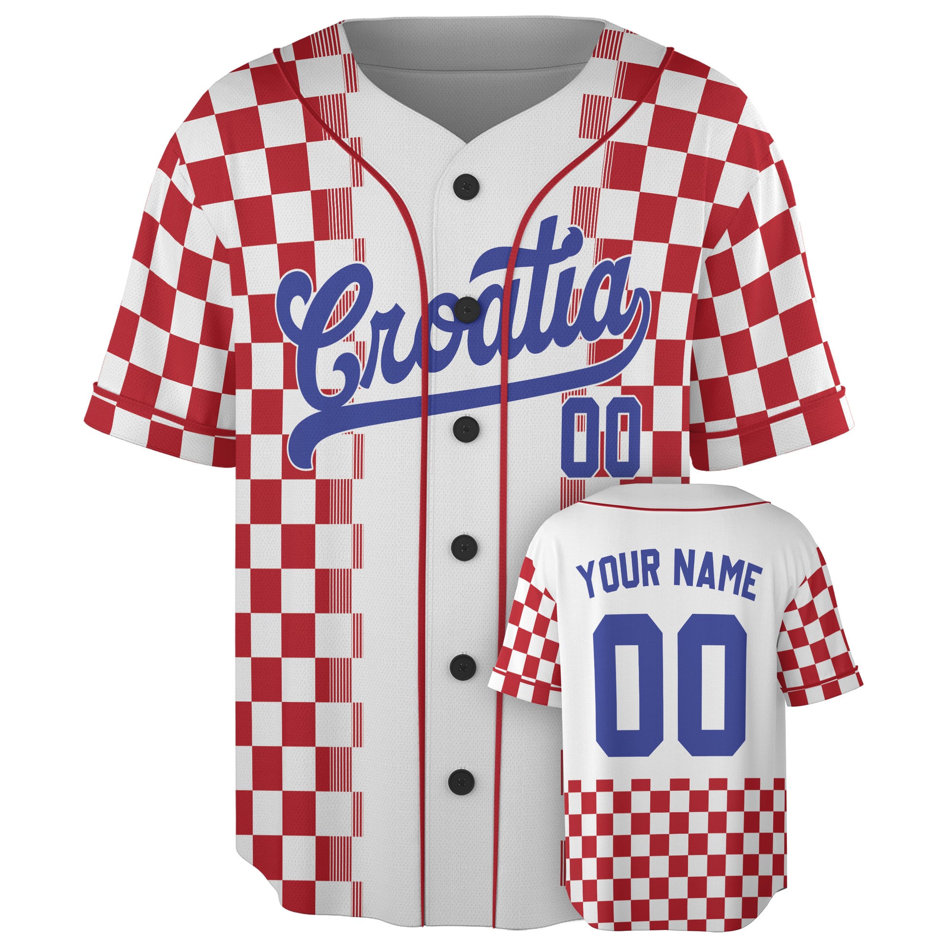 Custom Croatia Baseball Jersey Croatian Fan White – Personalized Name Number