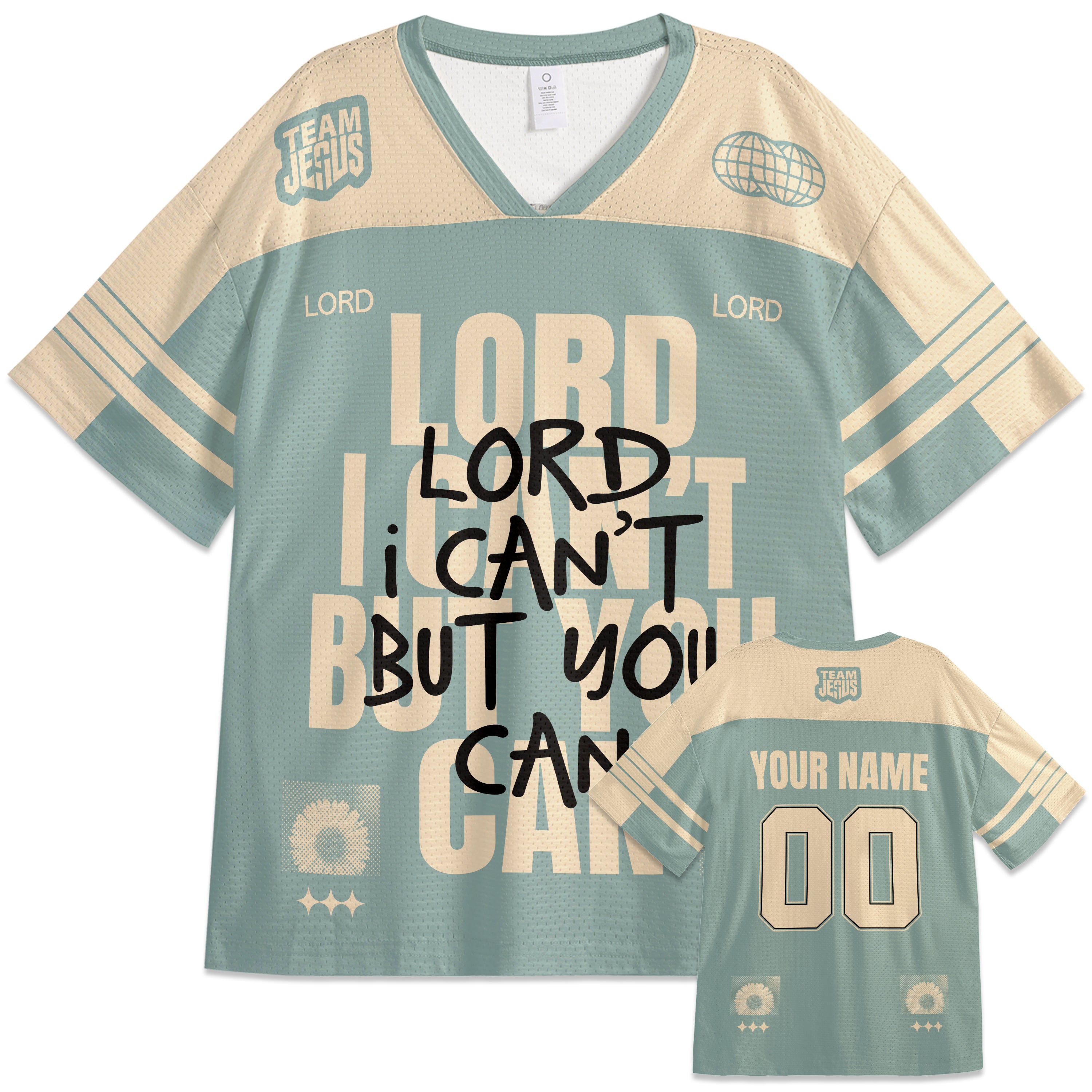 Custom Religious Drop Shoulder Football Jersey Lord You Can - Personalized Name Number