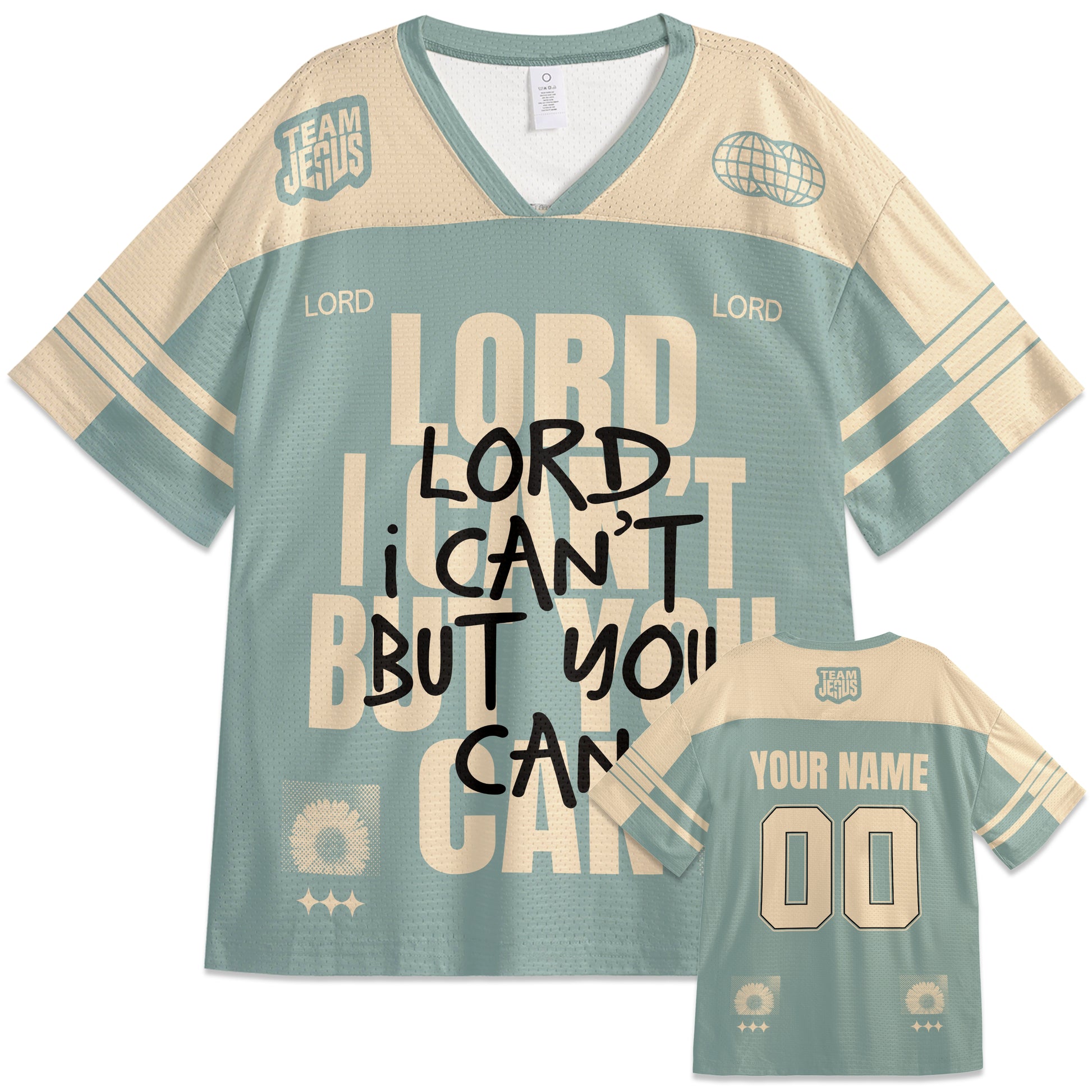 Custom Religious Drop Shoulder Football Jersey Lord You Can - Personalized Name Number