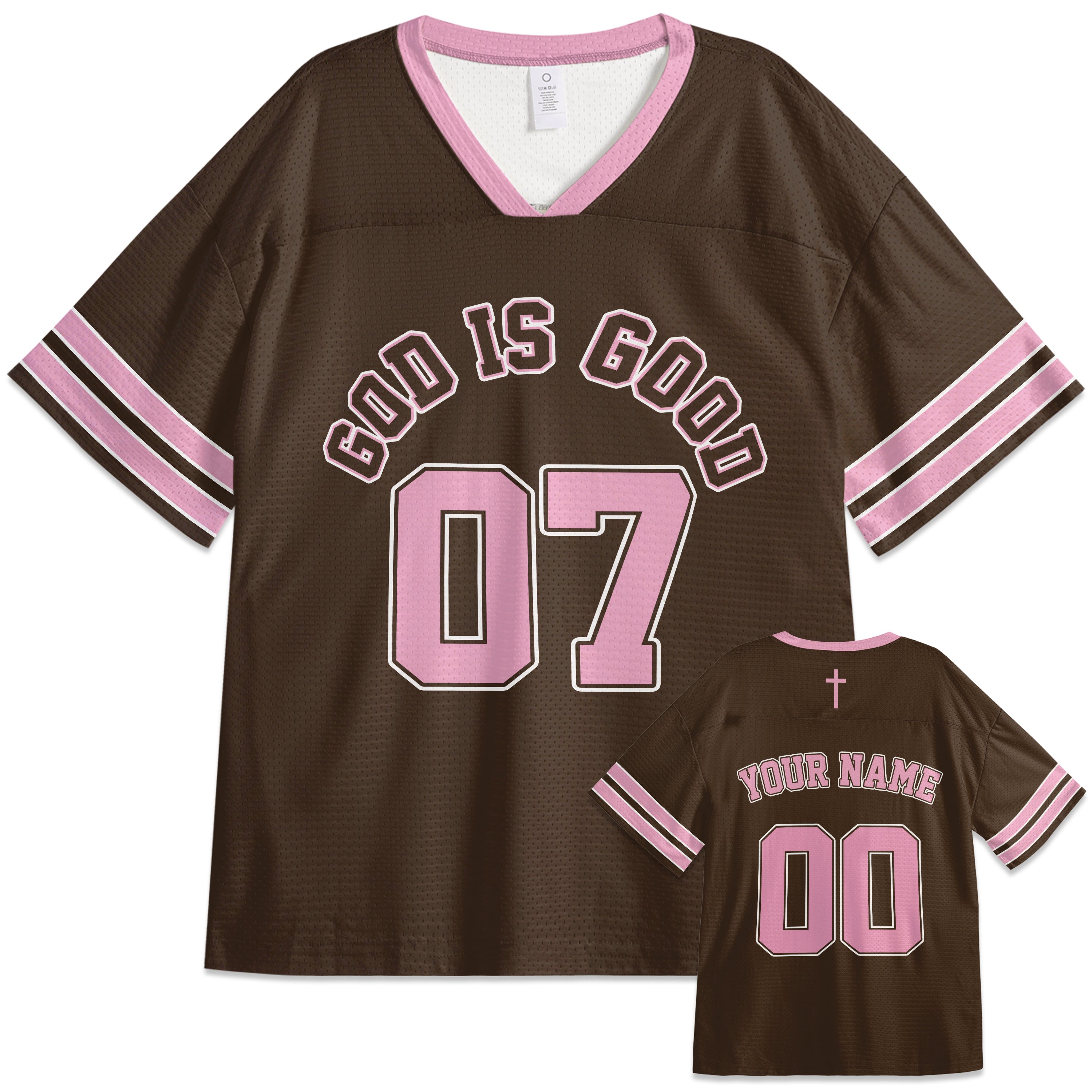 Custom Religious Drop Shoulder Football Jersey God Is Good - Personalized Name Number