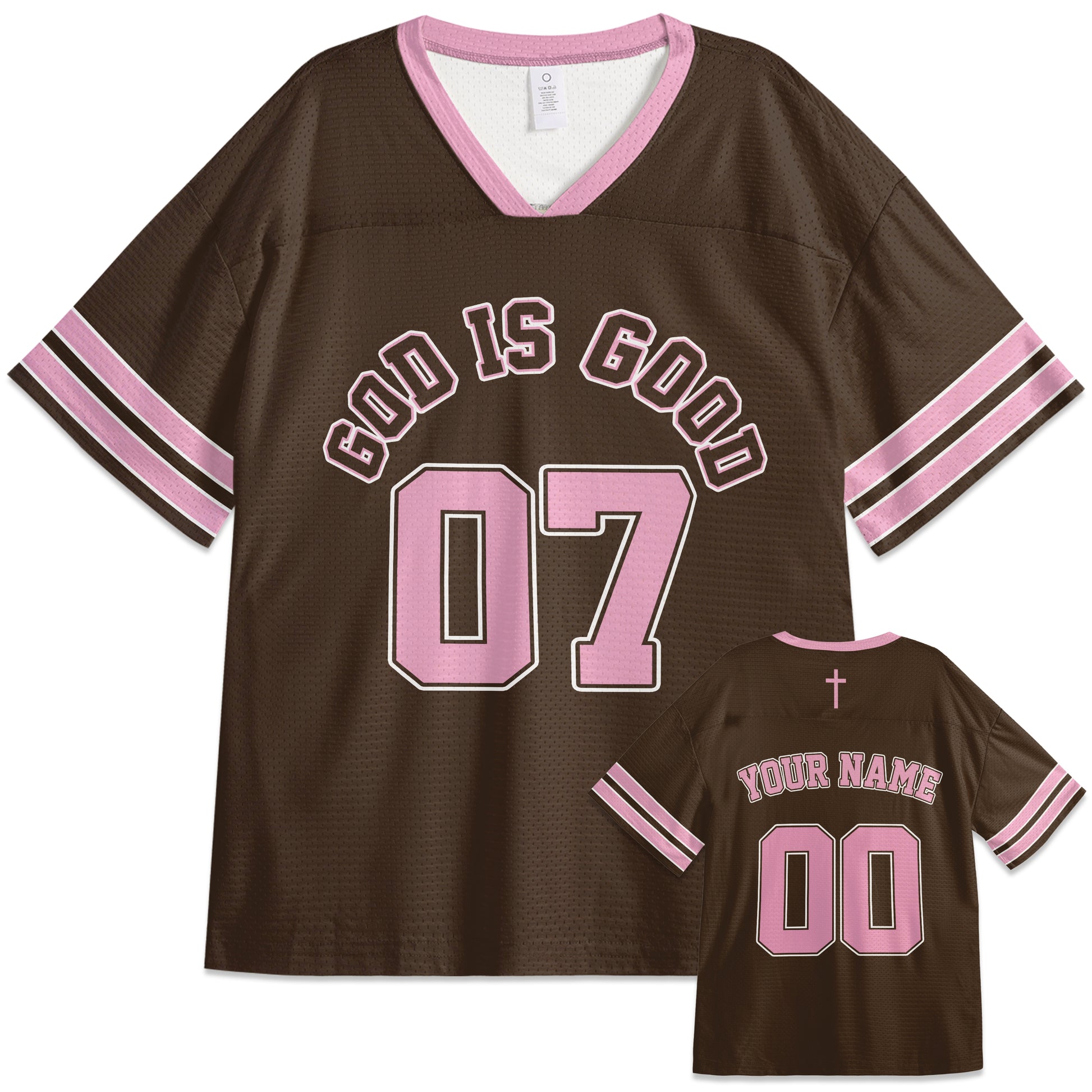 Custom Religious Drop Shoulder Football Jersey God Is Good - Personalized Name Number