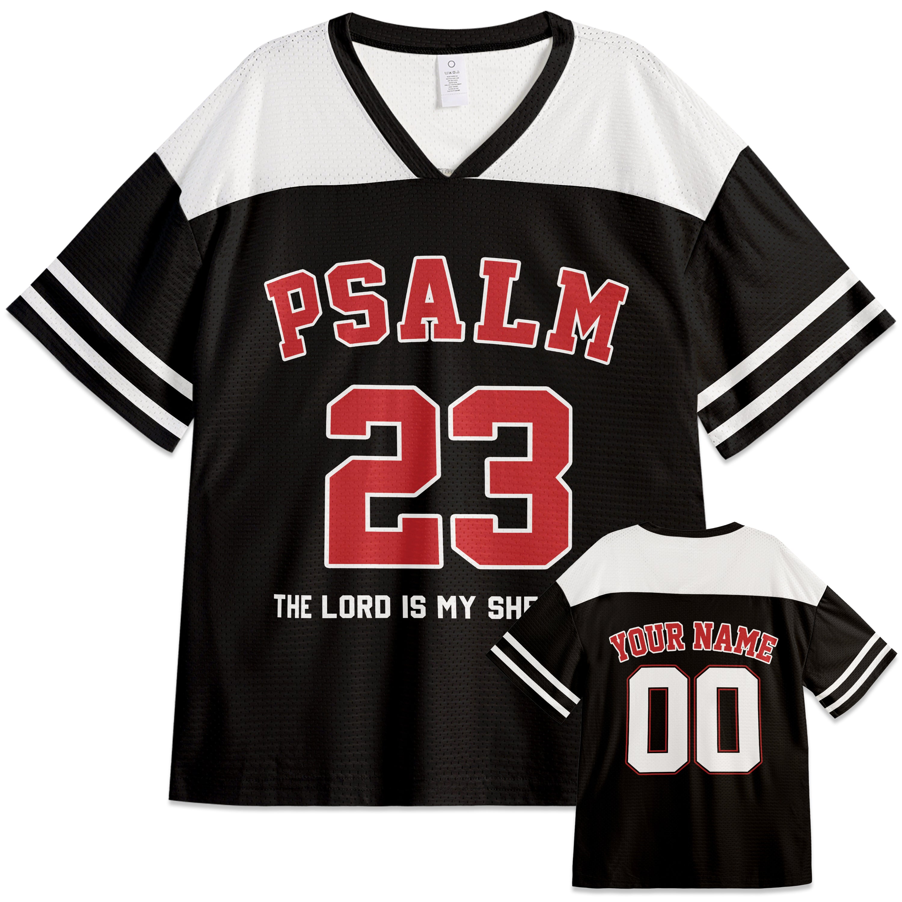 Custom Religious Drop Shoulder Football Jersey My Shepherd - Personalized Name Number