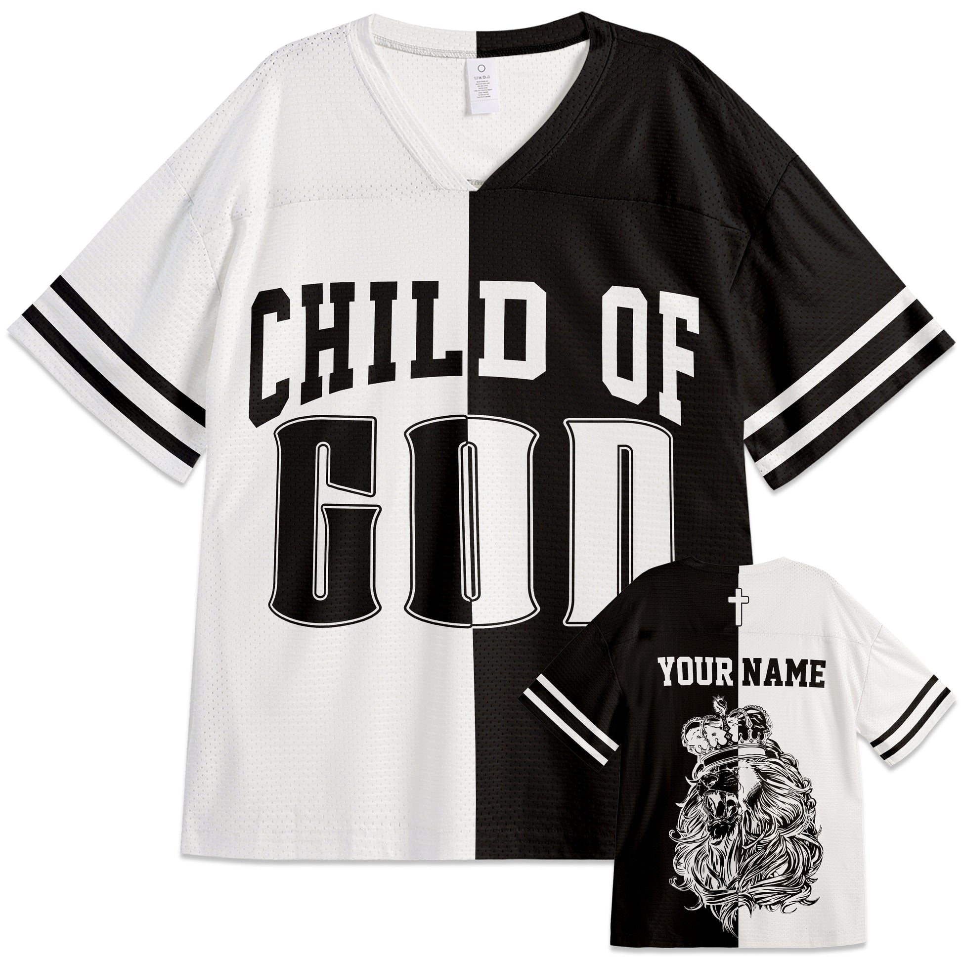 Custom Religious Drop Shoulder Football Jersey Royal Child - Personalized Name
