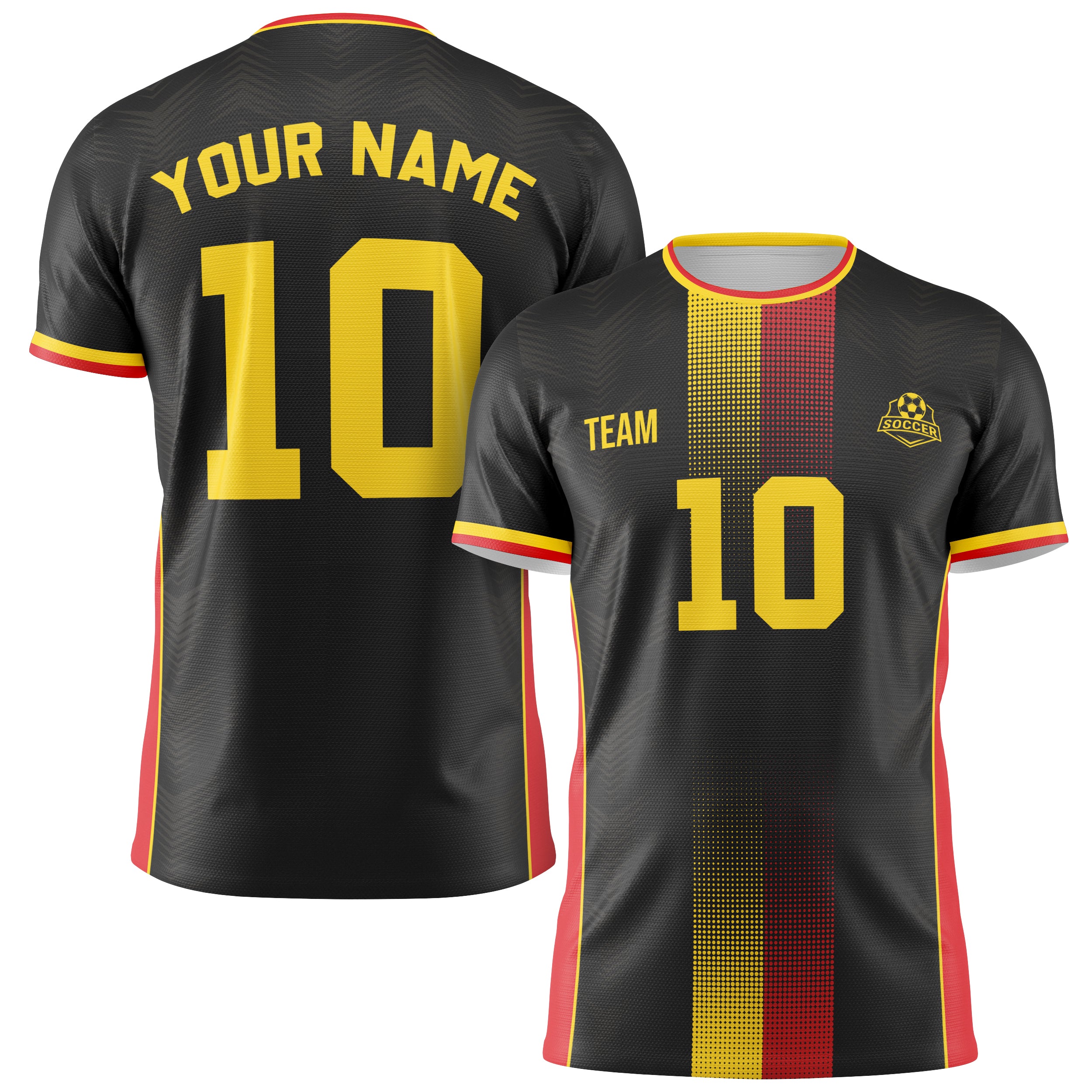 Custom Belgium Soccer Jersey 2026 Black and Yellow - Design Your Own