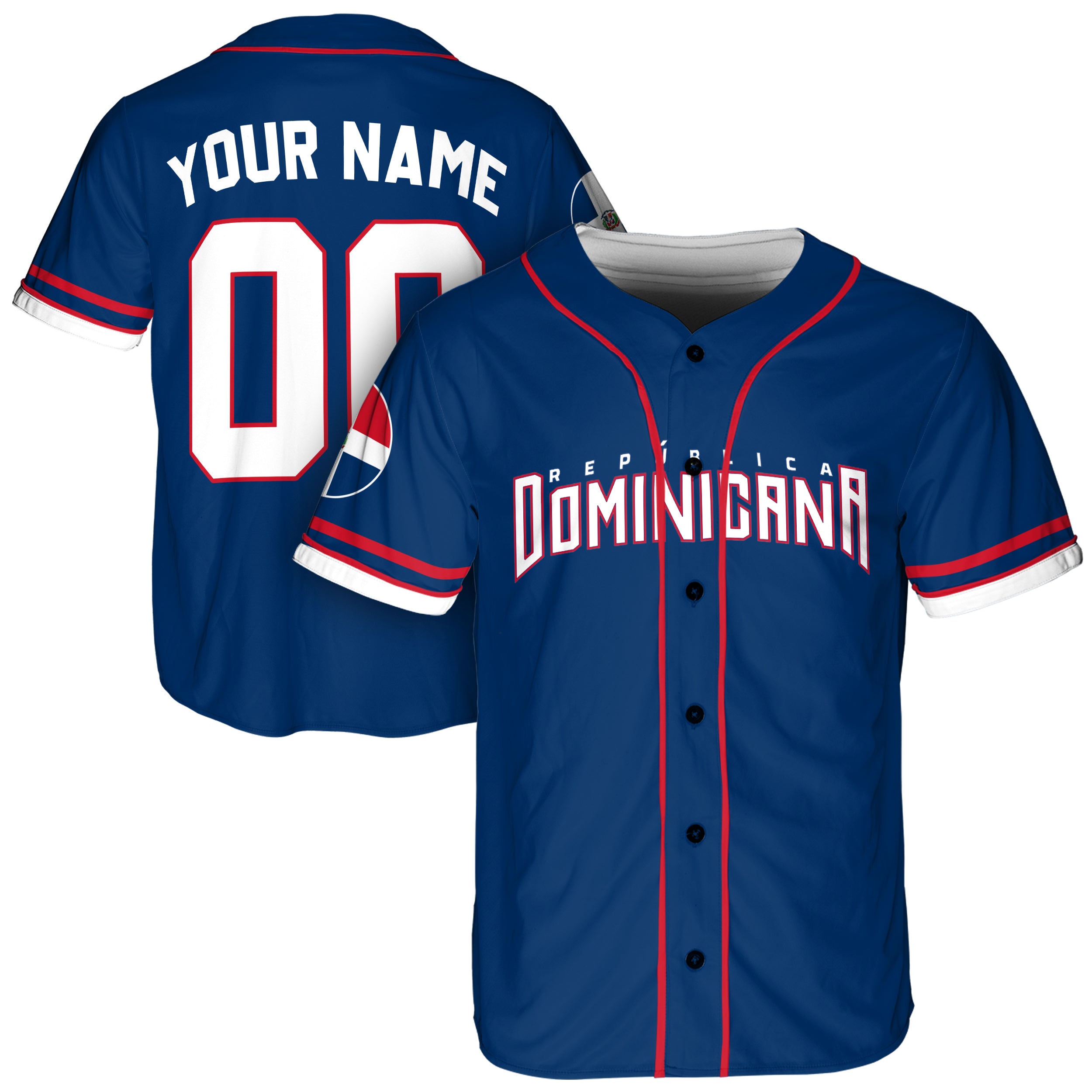 Custom República Dominicana Baseball Jersey Dominican Fan Navy – Personalized Name Number