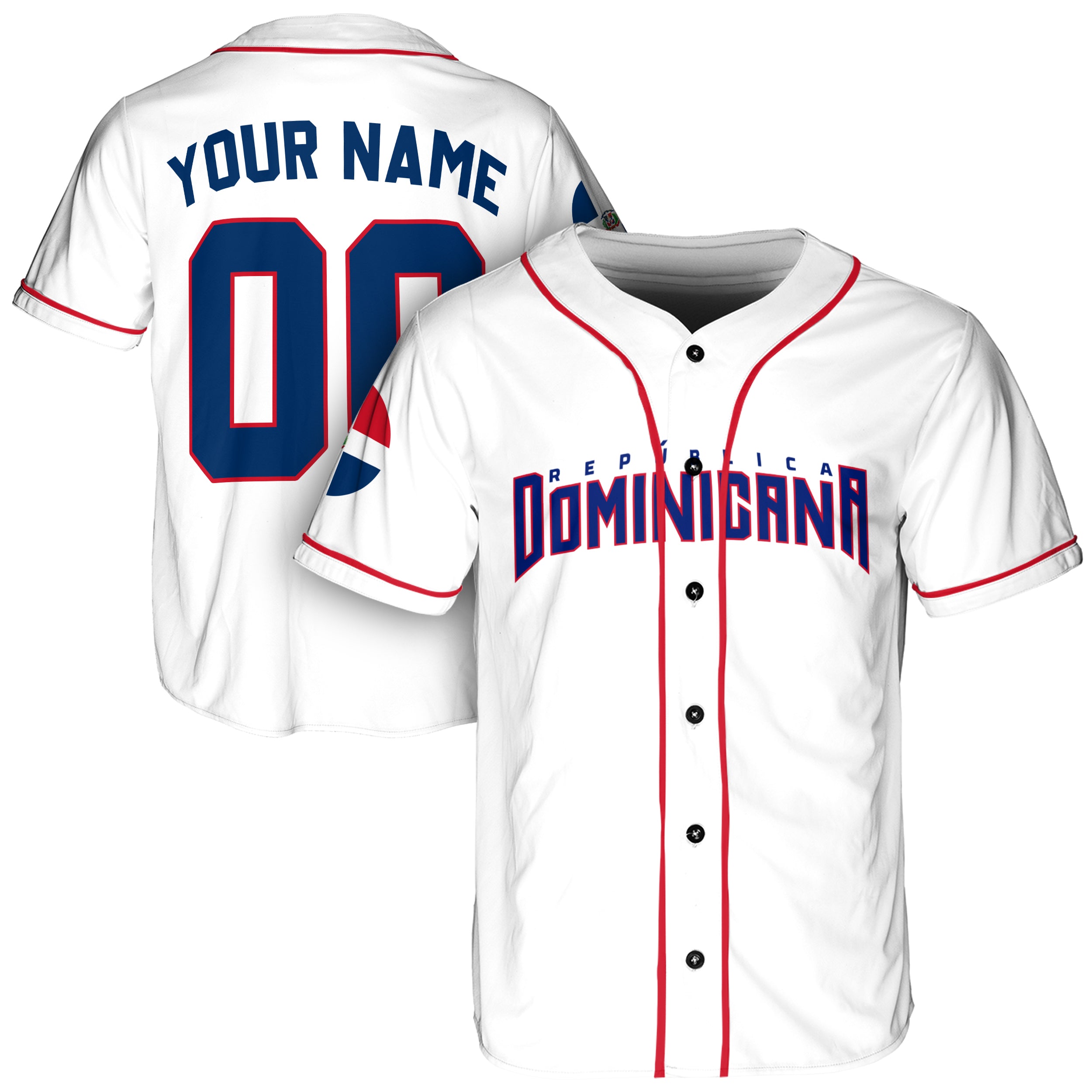 Custom República Dominicana Baseball Jersey Dominican Fan White – Personalized Name Number